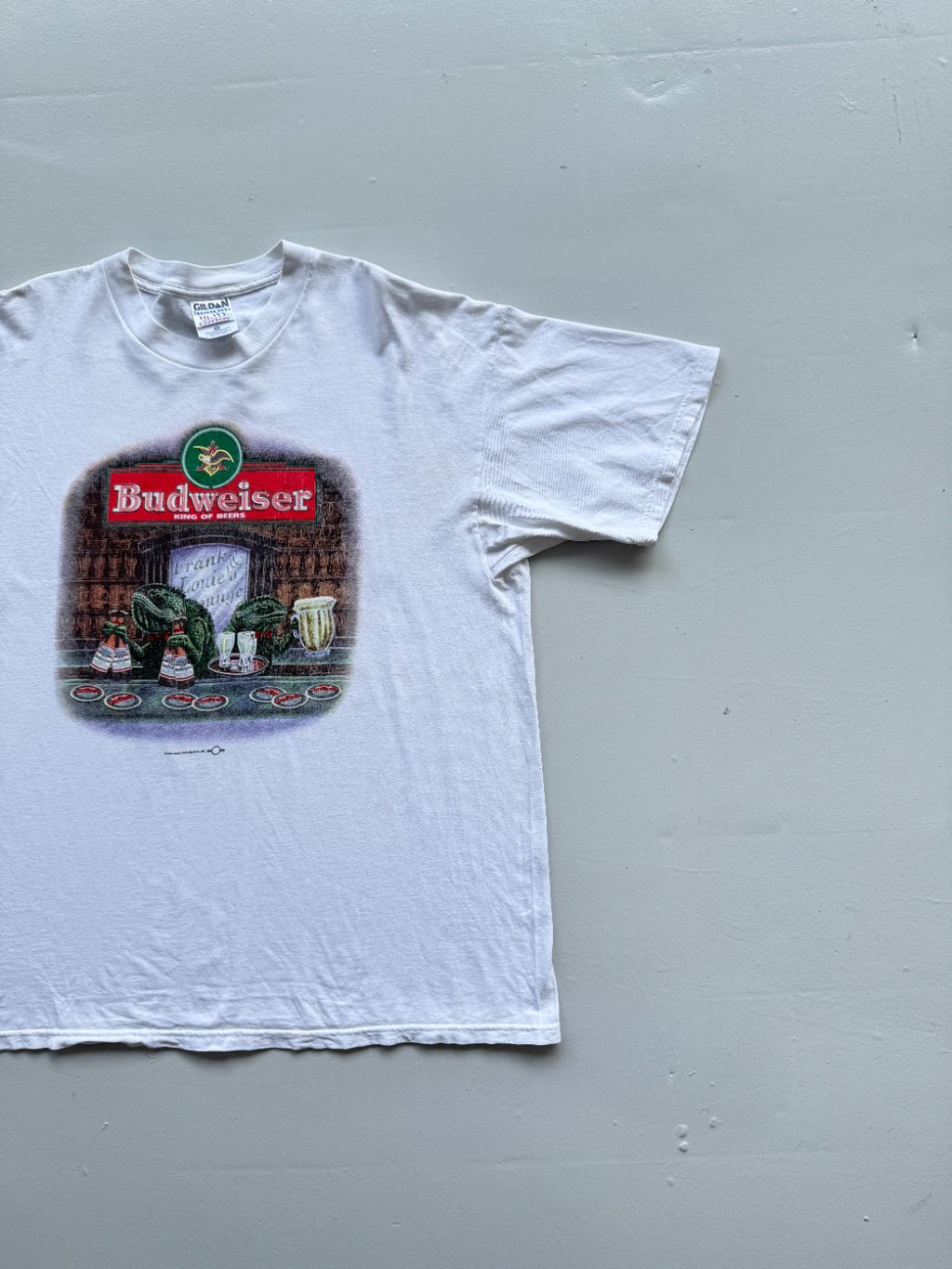 Budweiser King of Beers Frog Graphic 90's Vintage T-Shirt - XL