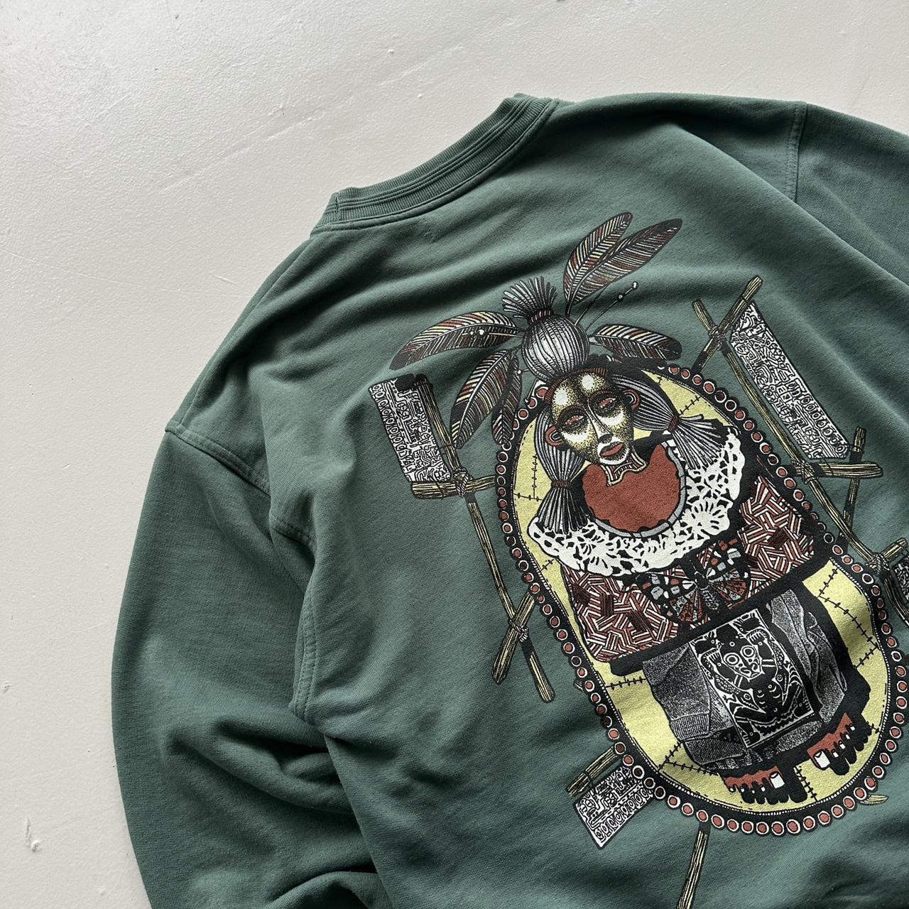 Green Tribal 90’s Vintage Graphic Sweatshirt - Large