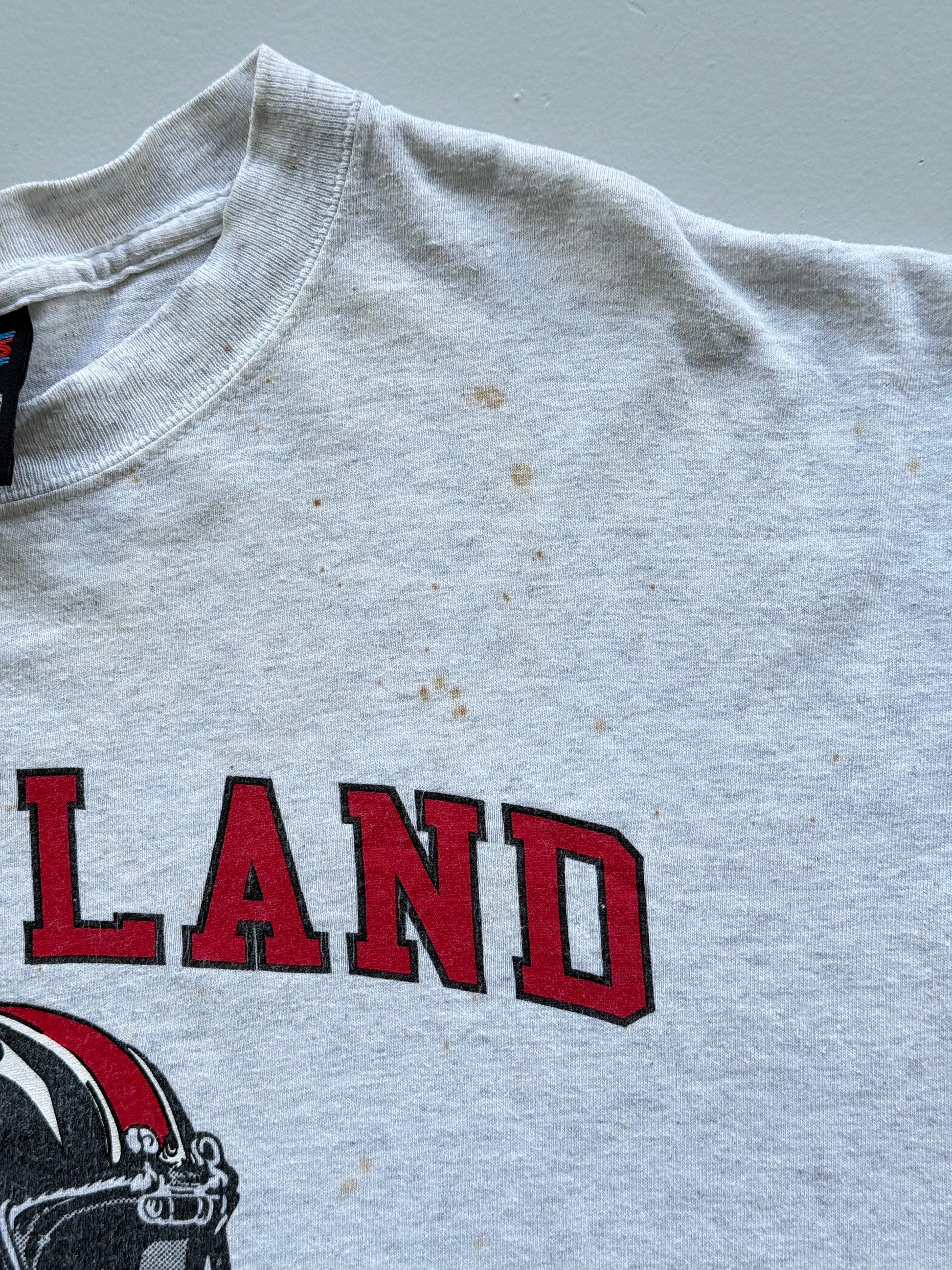 Grey Maryland Football 90's Vintage Single Stitch Graphic T-Shirt - XL