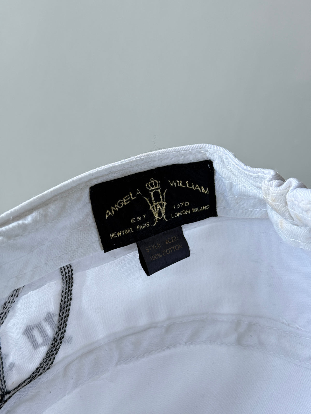 White Gothic Y2K Cadet Cap Military Style 00's Grunge Aesthetic