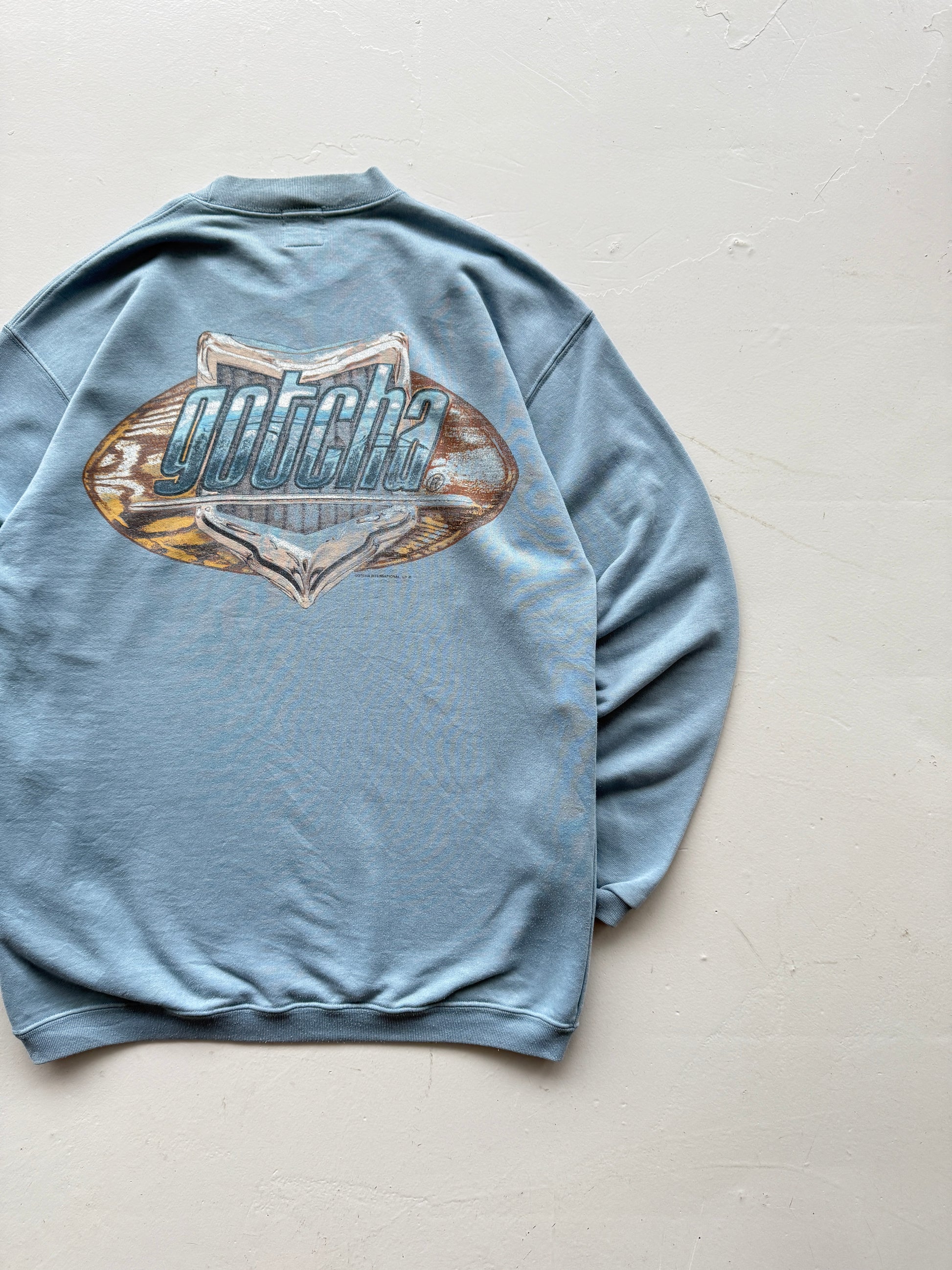 Blue Gotcha 90's Vintage Surfer Graphic Sweatshirt Jumper - Medium