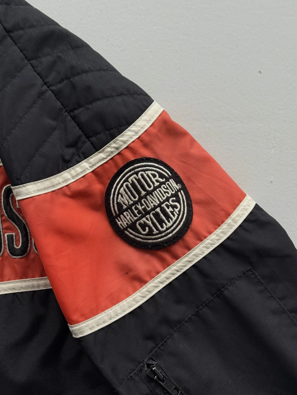 Black Harley Davidson 00's Vintage Made in USA Biker Jacket - Large