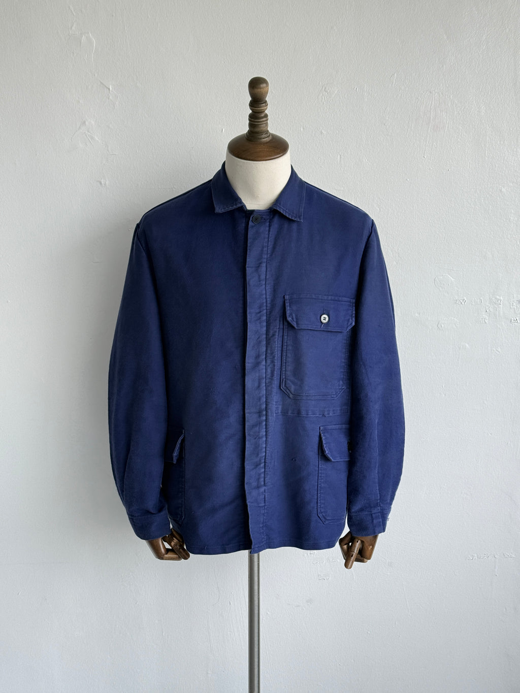 Blue French 90's Vintage Workwear Chore Jacket CH442 - Medium