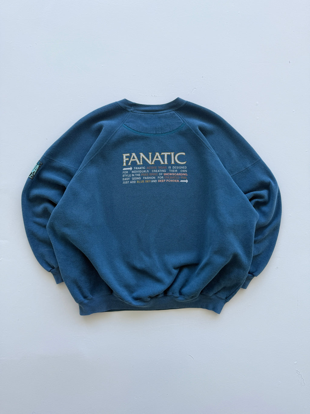 Blue Fanatic 80's Vintage Ski Graphic Sweatshirt Jumper - Large