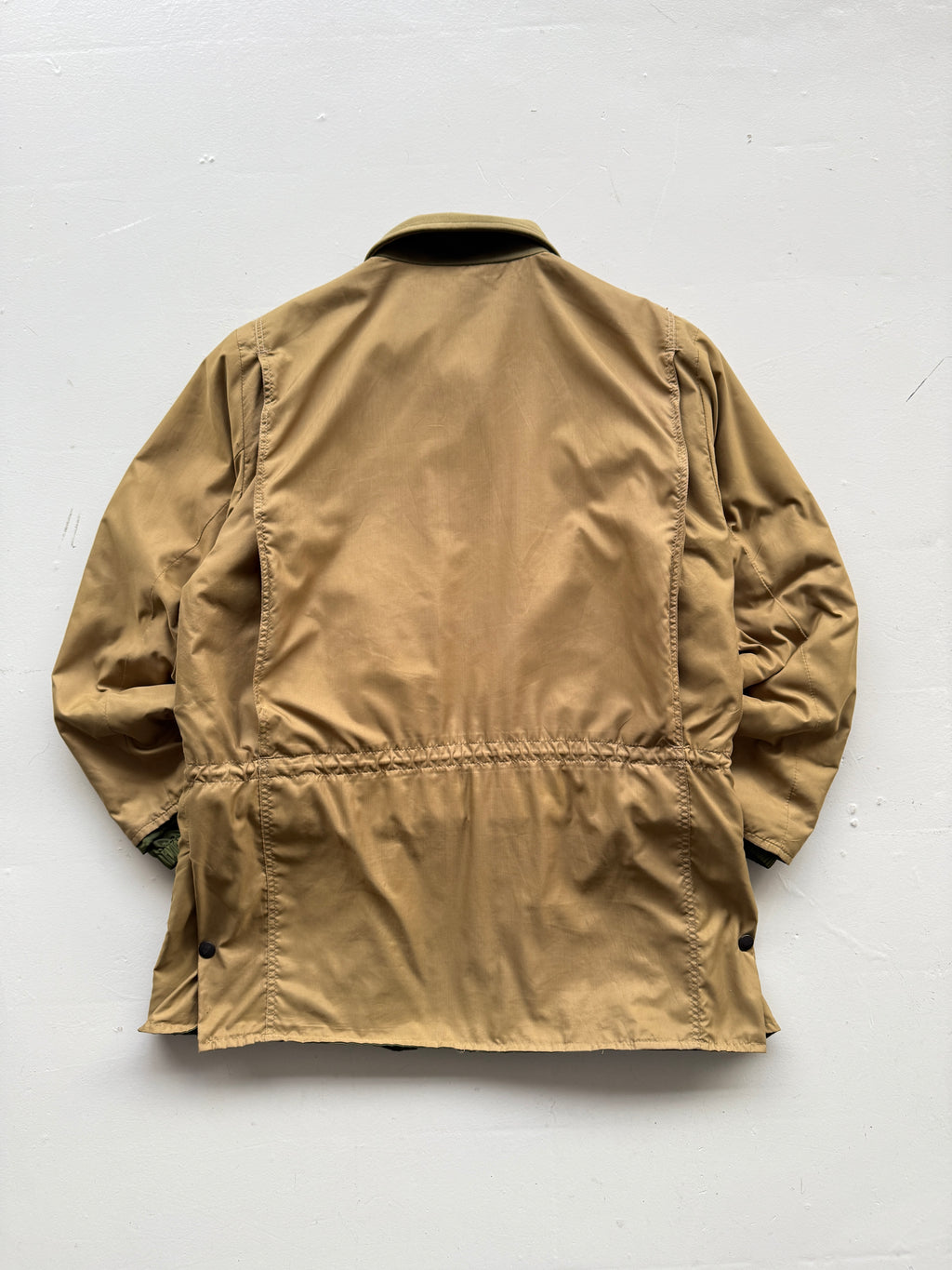 Khaki Beaver 90's Vintage Military Style Insulated Jacket - Large