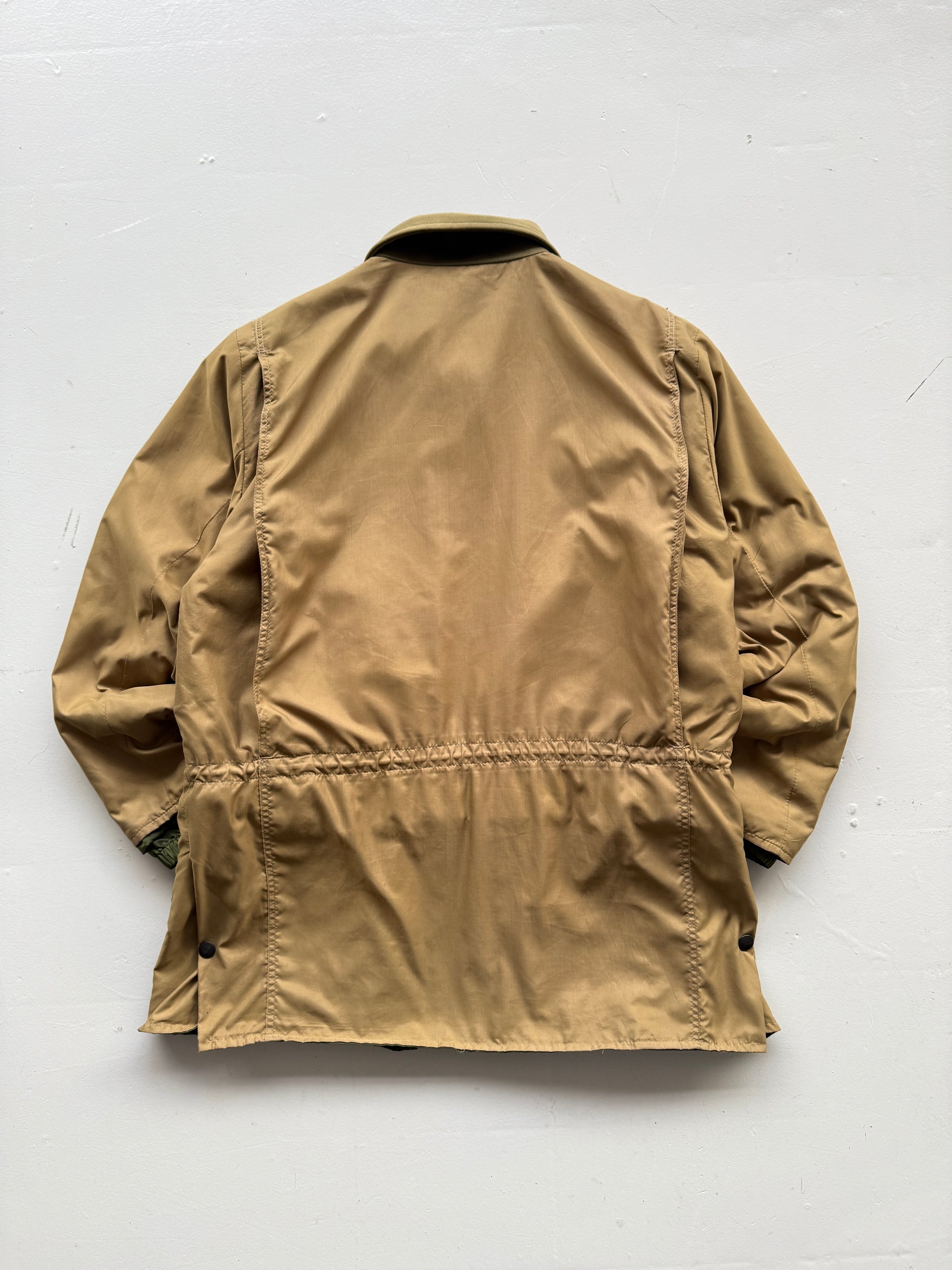 Khaki Beaver 90's Vintage Military Style Insulated Jacket - Large