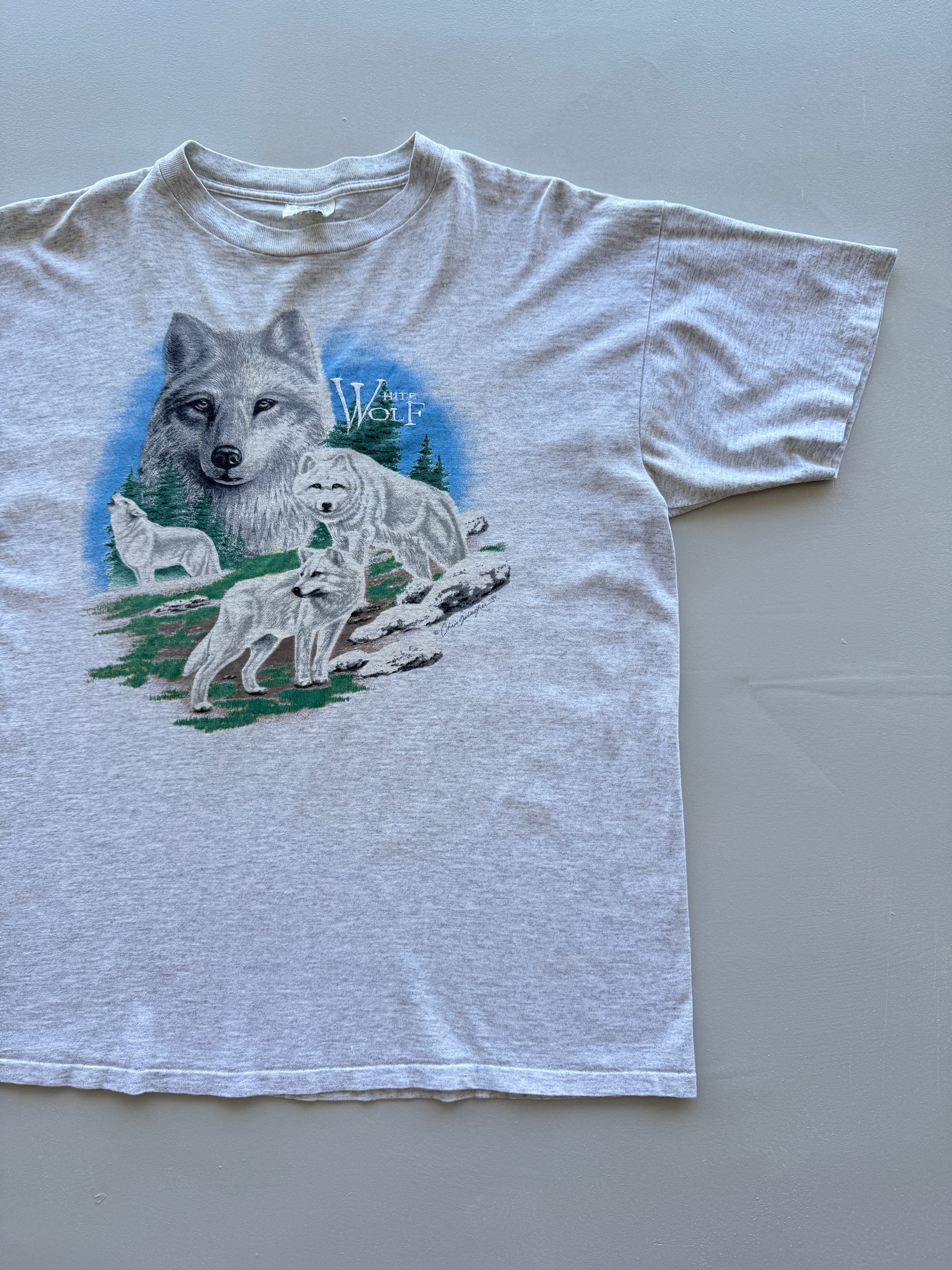 White Wolf Single Stitch 90's Vintage Nature T-Shirt - XL