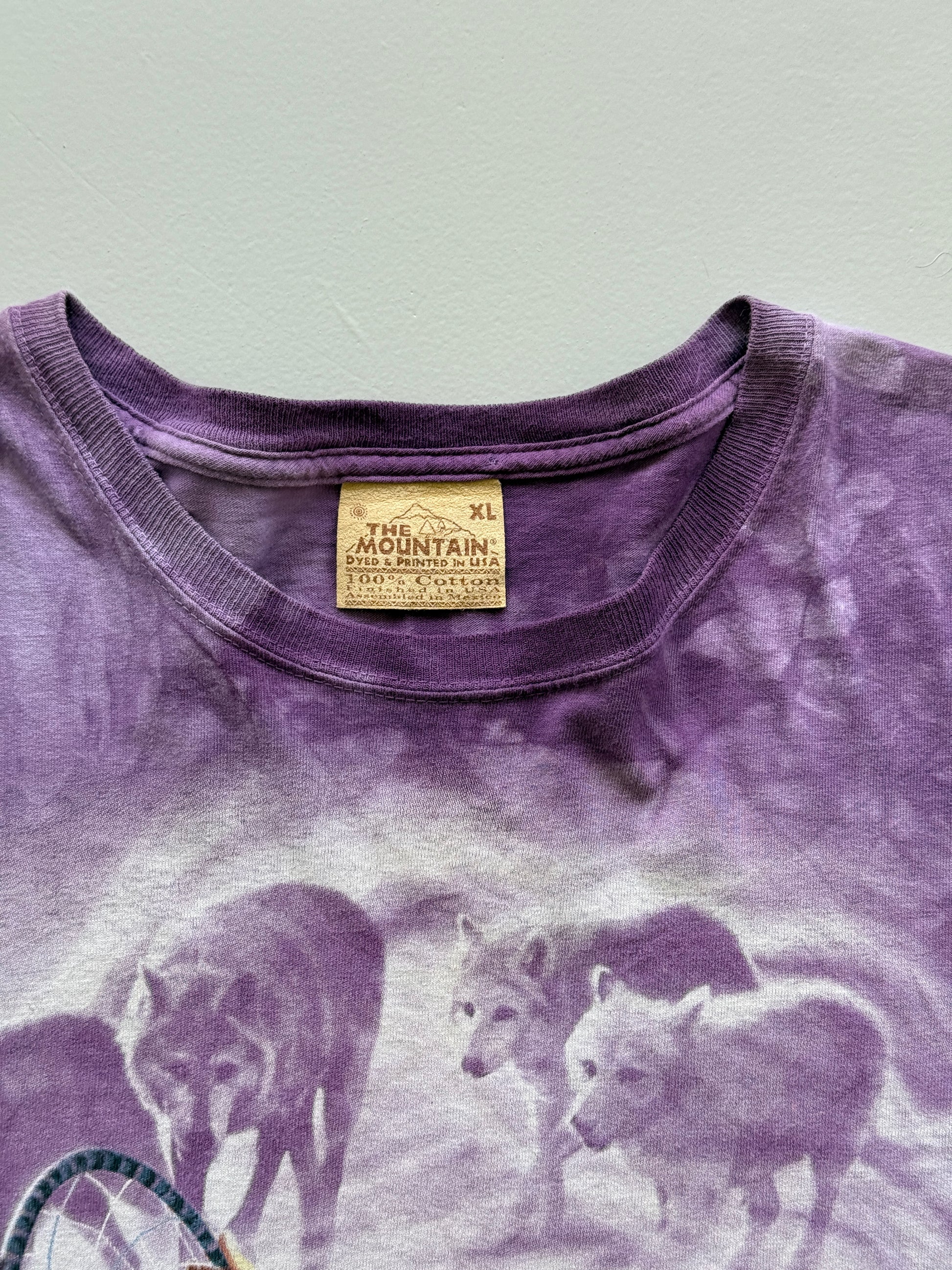 Purple Tie-Dye The Mountain 90's Vintage Hippie Graphic T-Shirt - XL