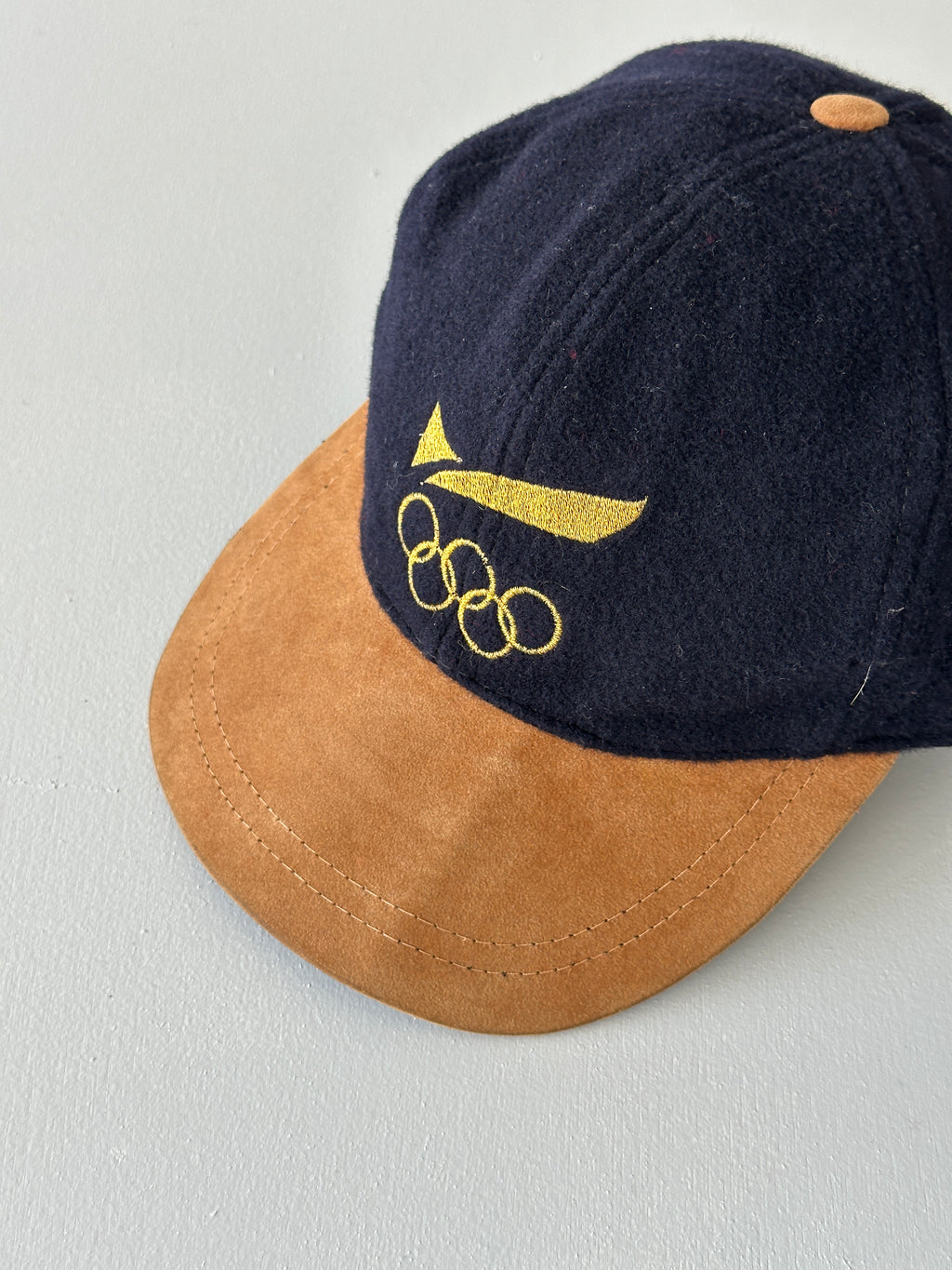 Navy Olympic Rings 90's Vintage Wool Ear Flap Cap