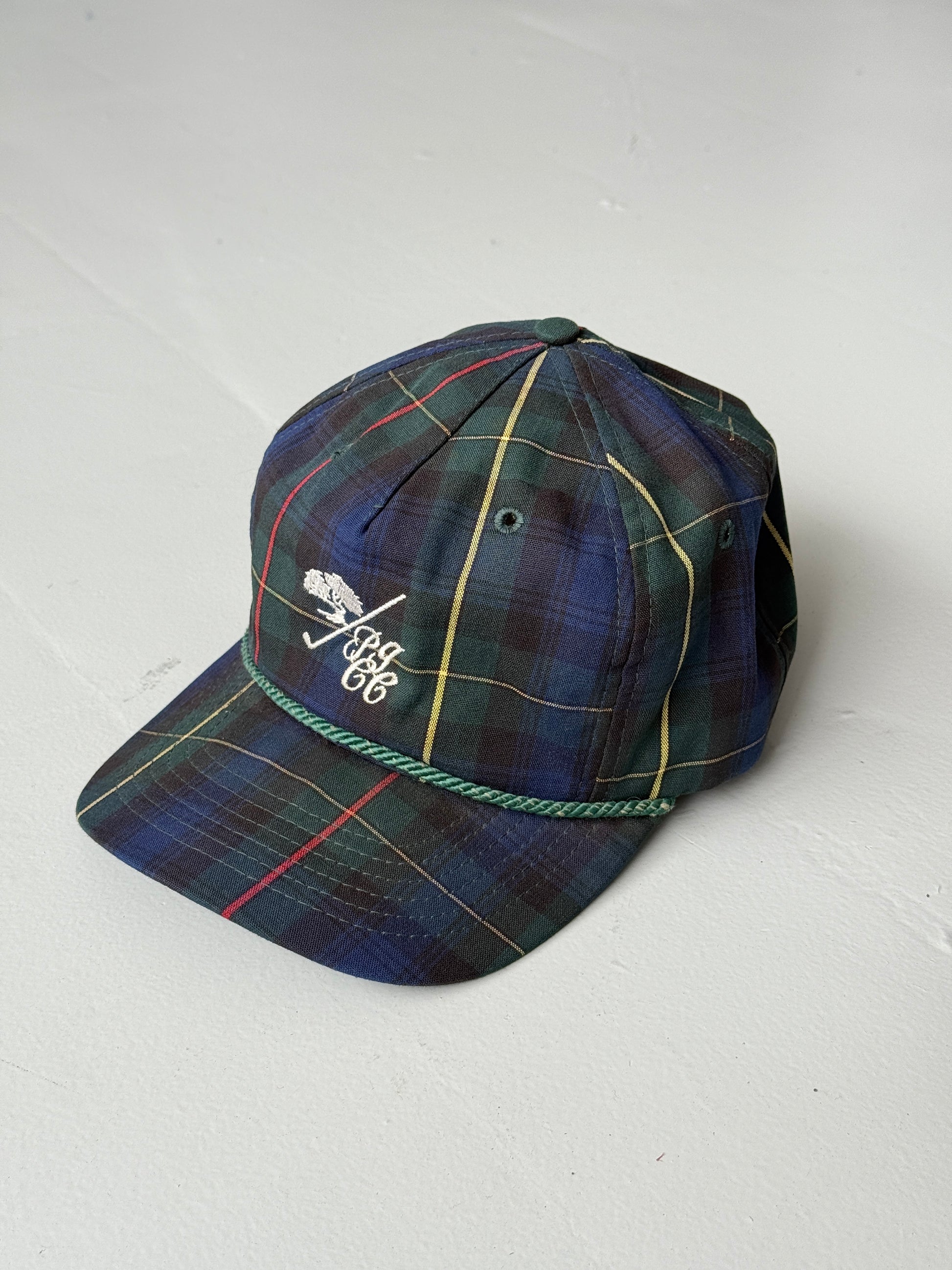 Blue Cheque Golf Vintage Cotton SnapBack Trucker Cap