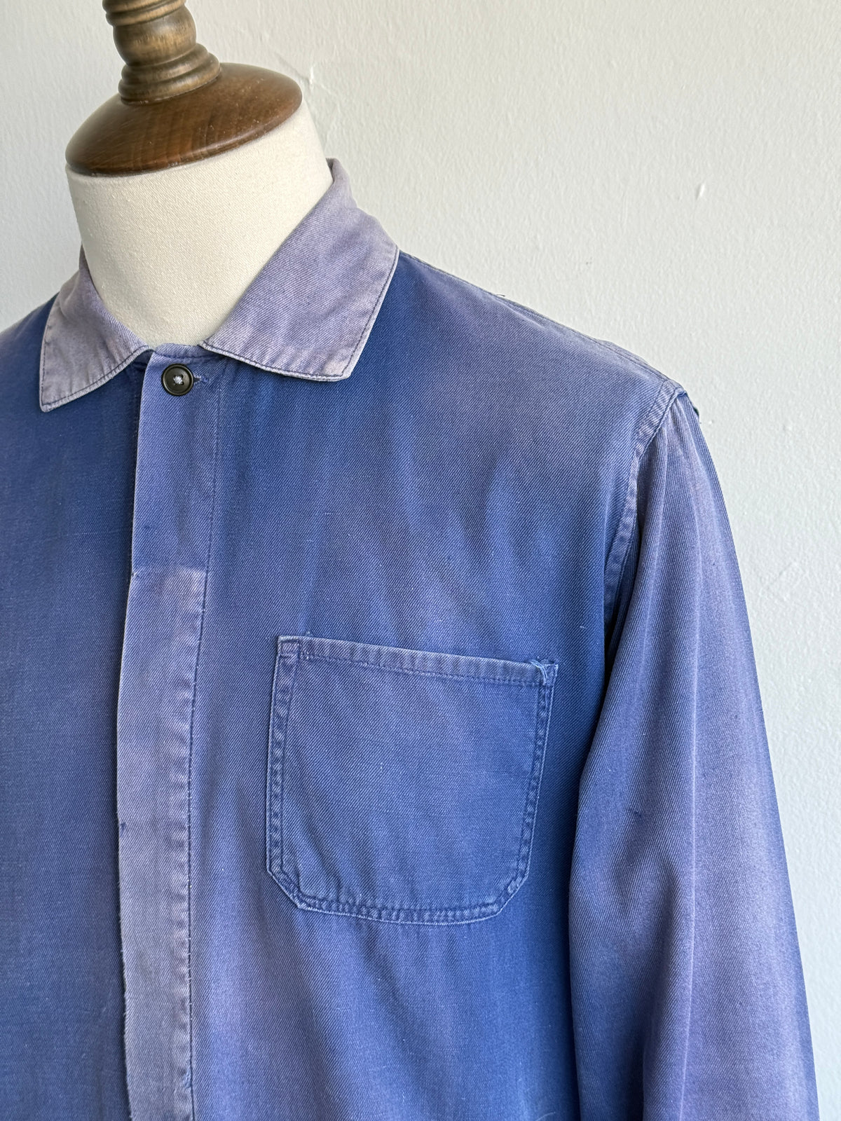 Faded Blue 1950/60's French Vintage Workwear Chore Jacket CH481 - Small