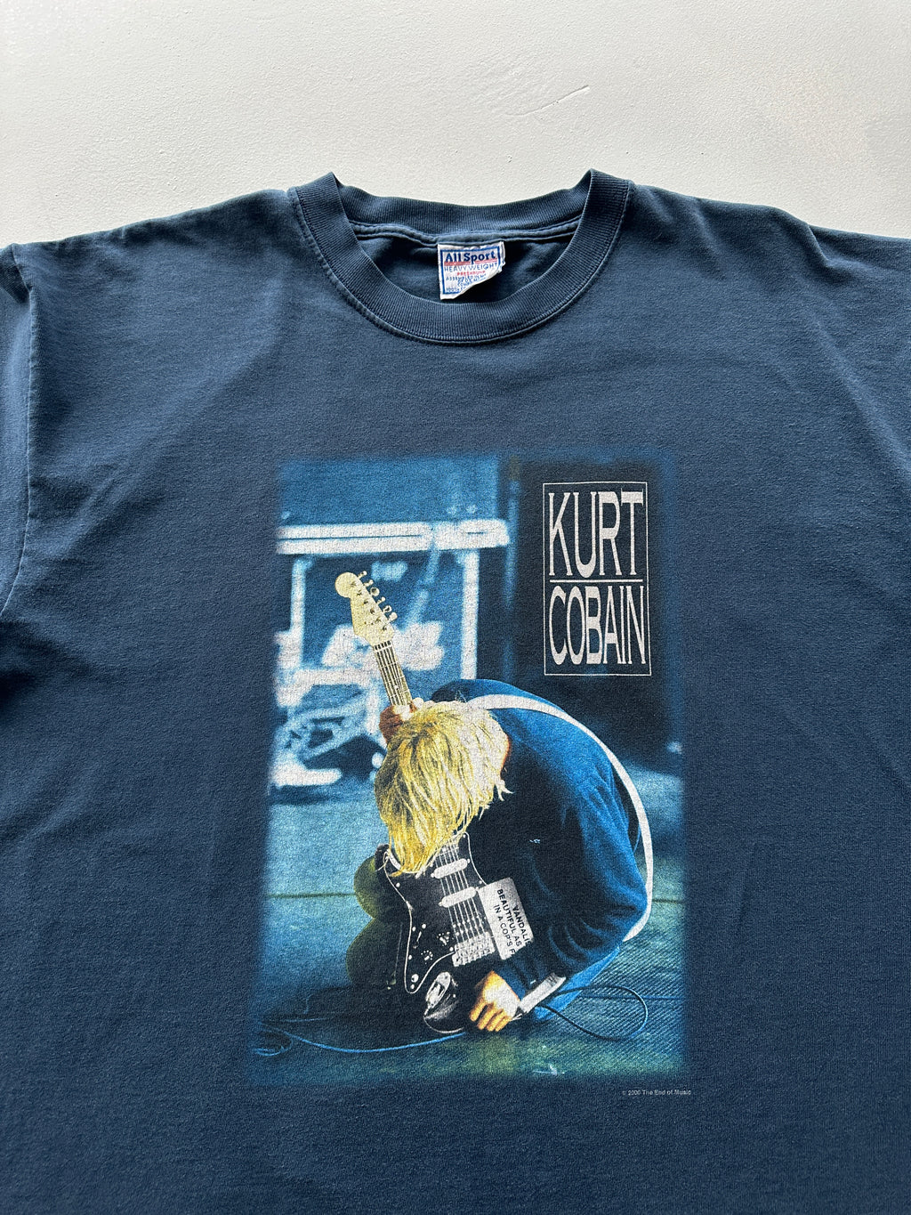 Navy Kurt Cobain Nirvana 2000 AllSport Vintage T-shirt - XL