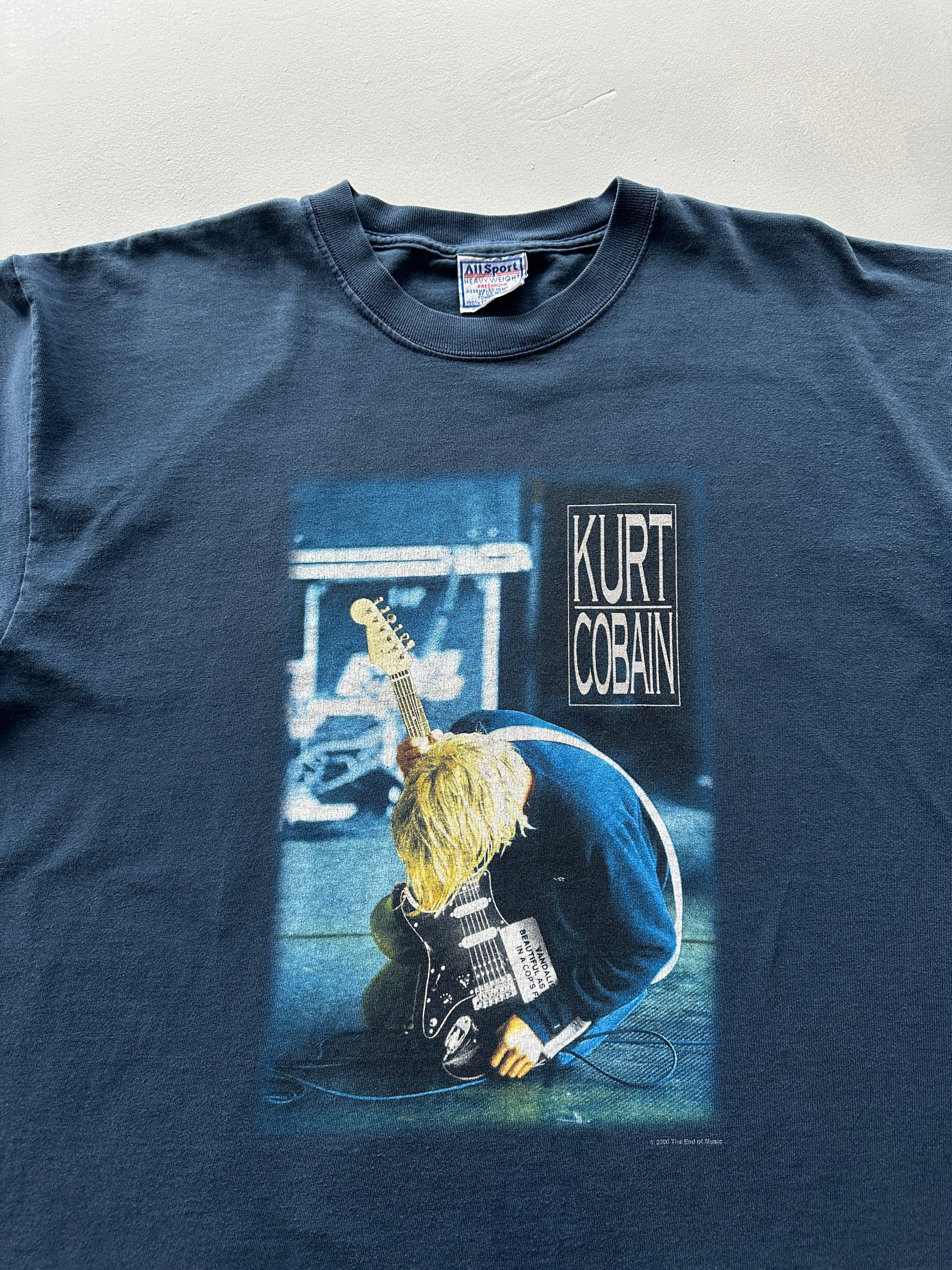 Navy Kurt Cobain Nirvana 2000 AllSport Vintage T-shirt - XL