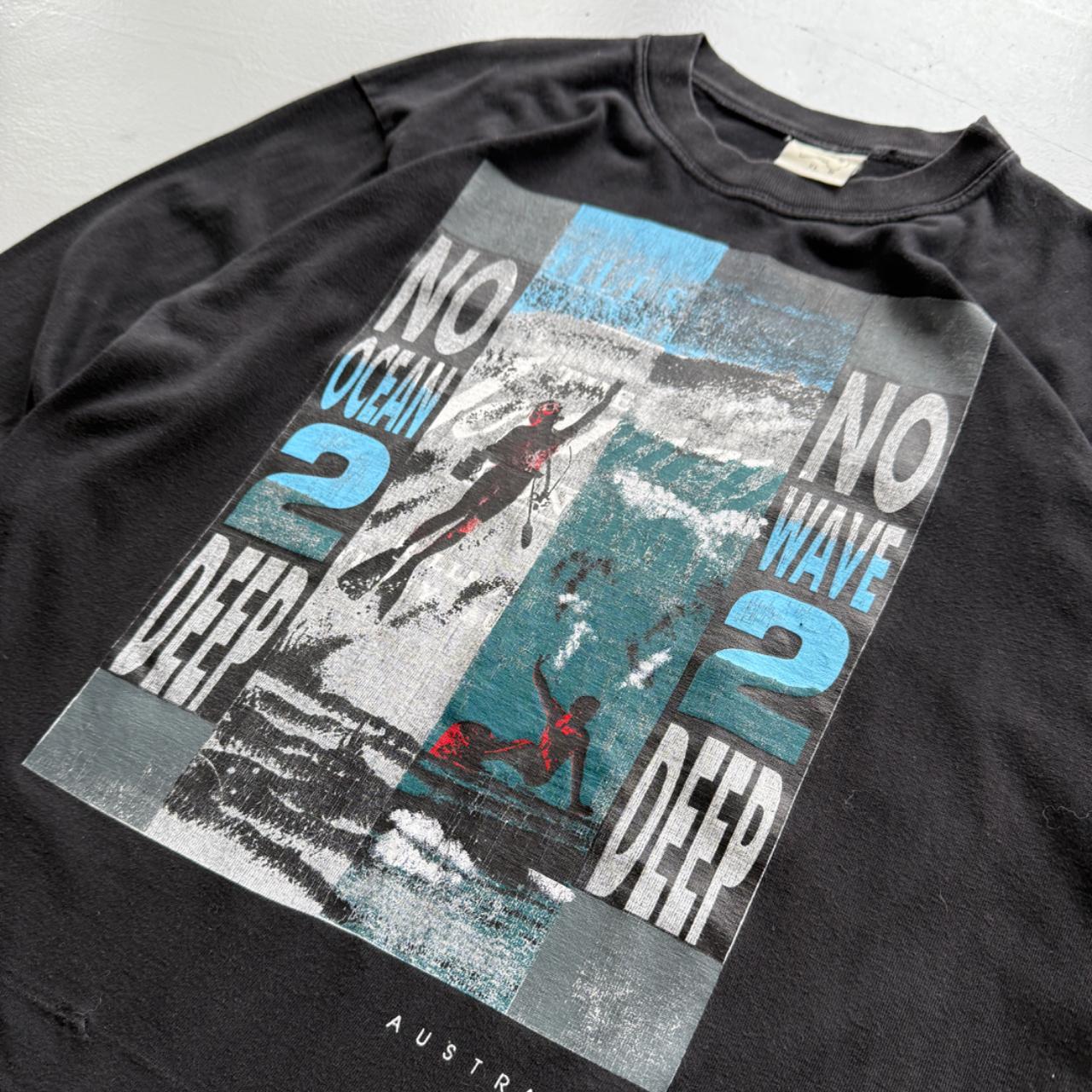 Black No Diving 90s Vintage Surf Long Sleeve T-Shirt - Large