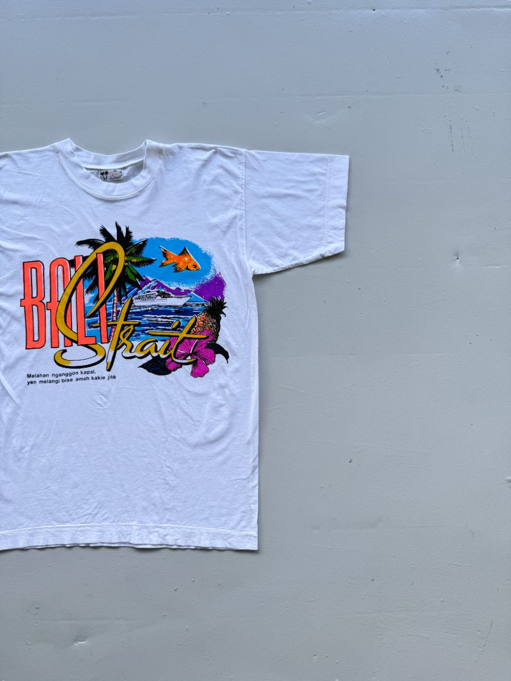 Bagus Bali Strait Tourist Graphic 90's Vintage Single Stitch T-Shirt - Medium