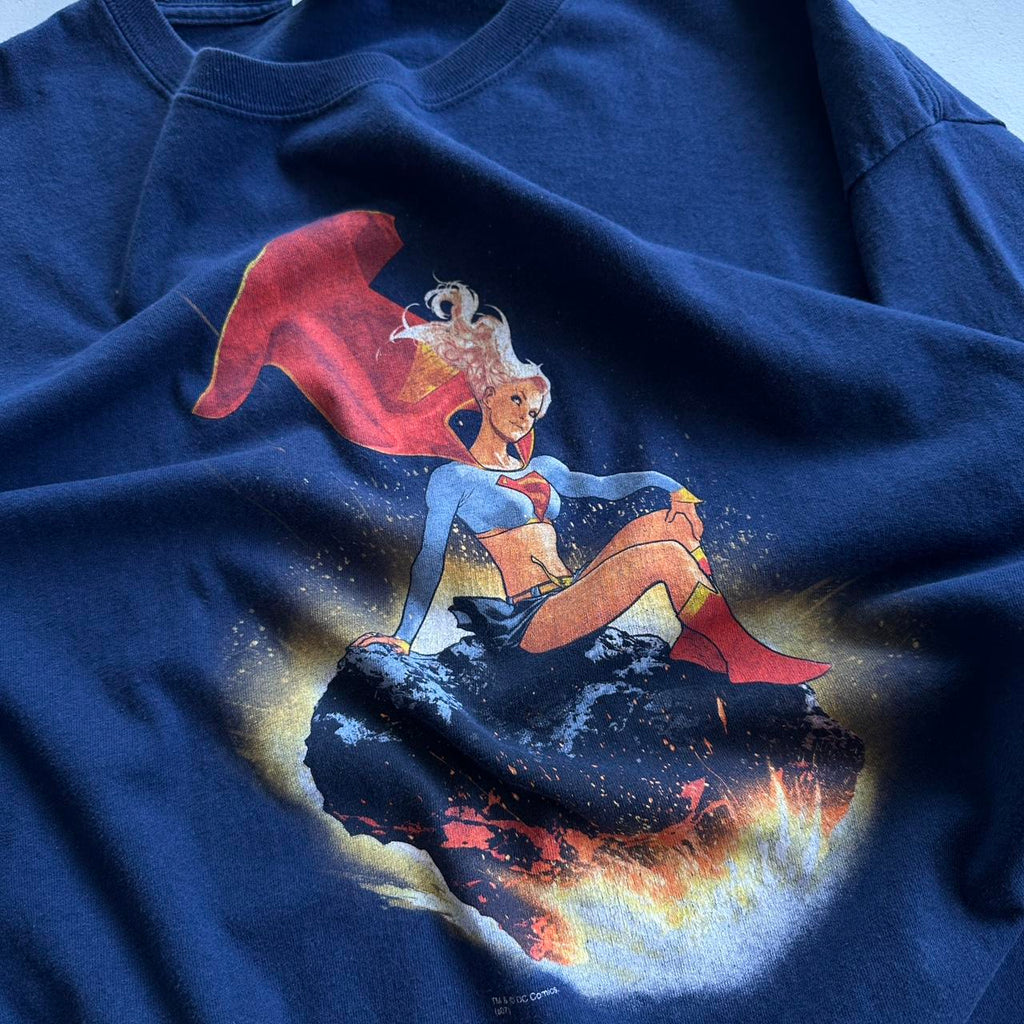 Navy Super Woman 00s Vintage T-shirt - XL