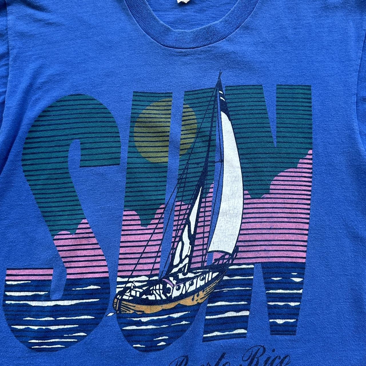 Blue SUN 90s Vintage T-shirt - Medium