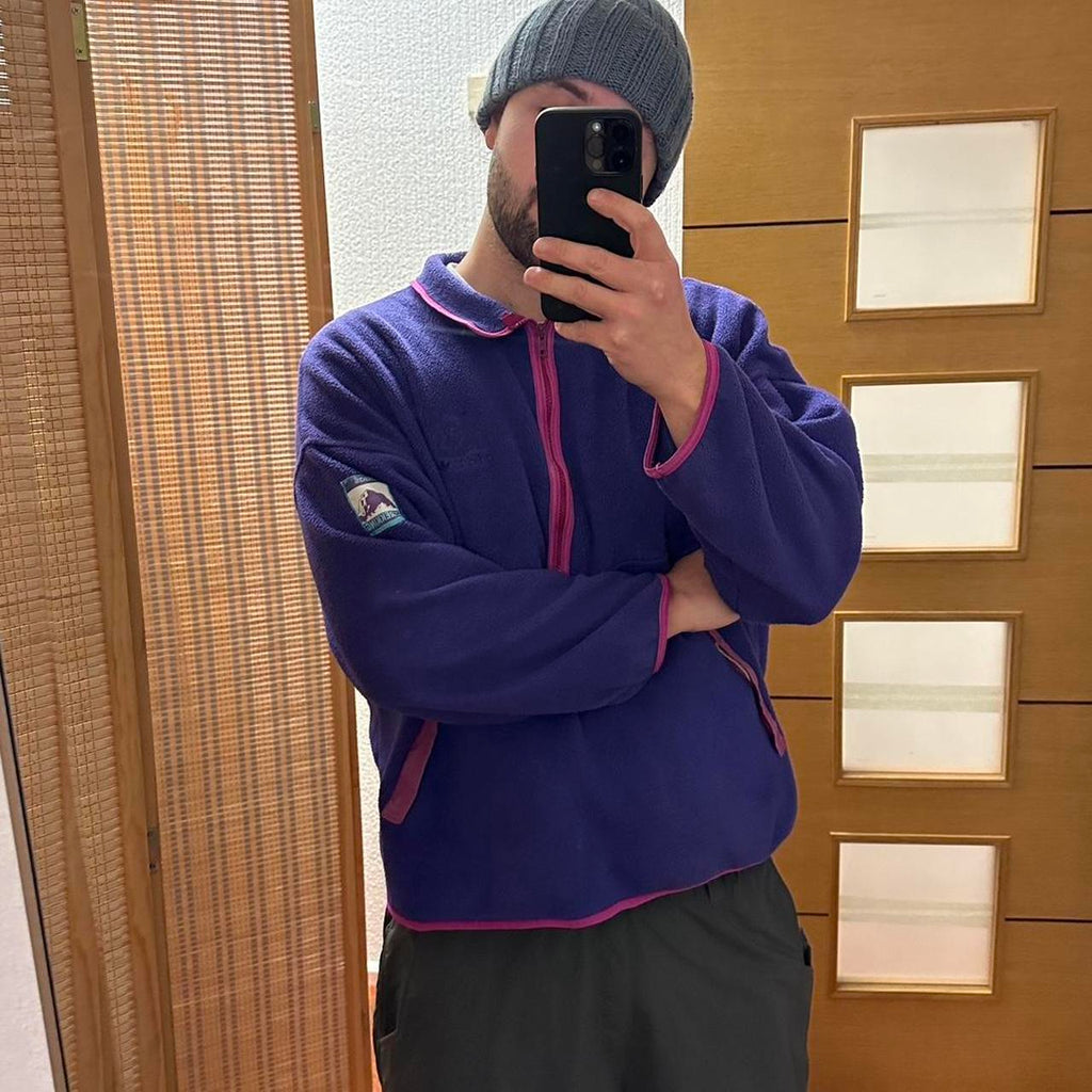 Purple Fleece Adidas Trekking 90s vintage Quarter-zip Sweatshirt - XL