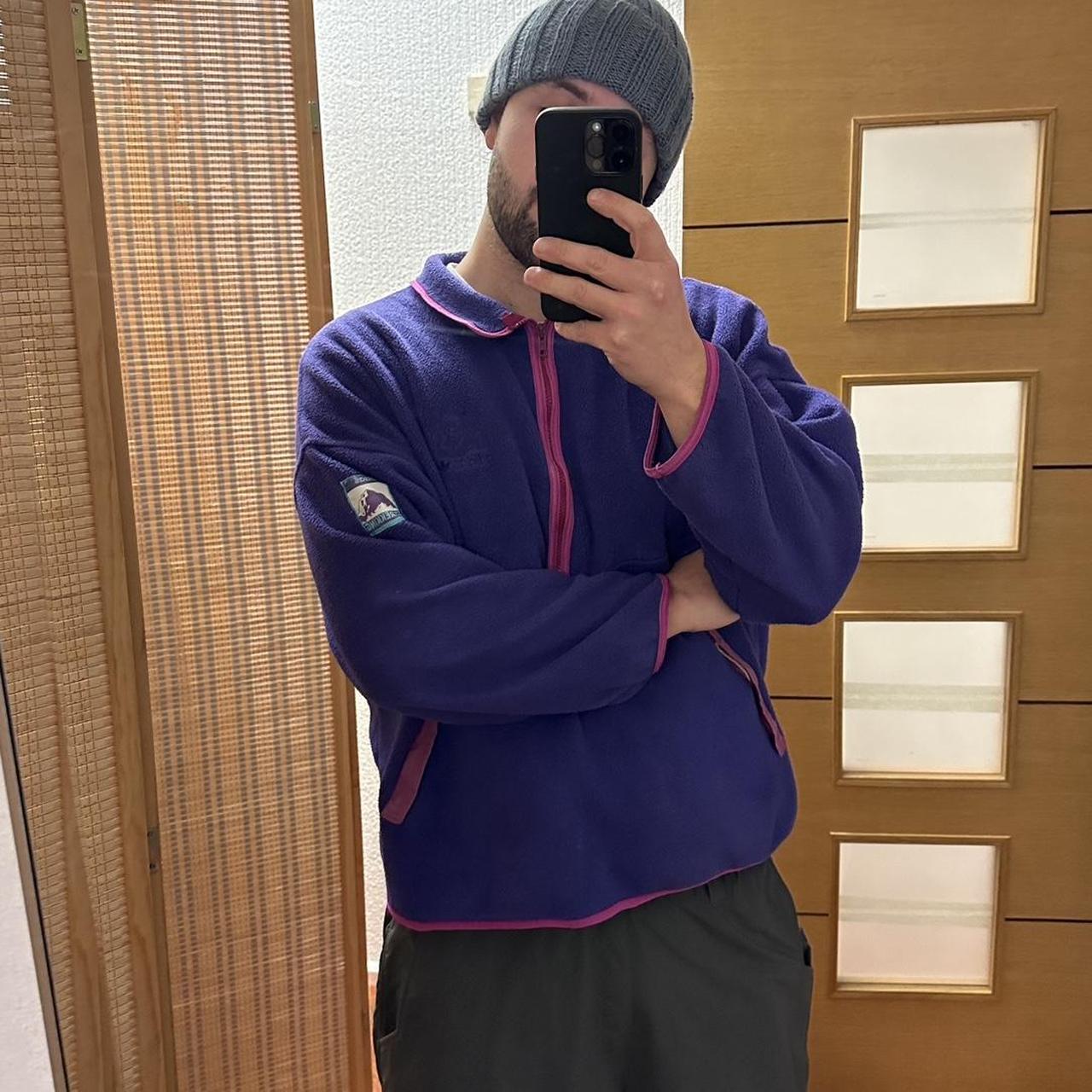 Purple Fleece Adidas Trekking 90s vintage Quarter-zip Sweatshirt - XL
