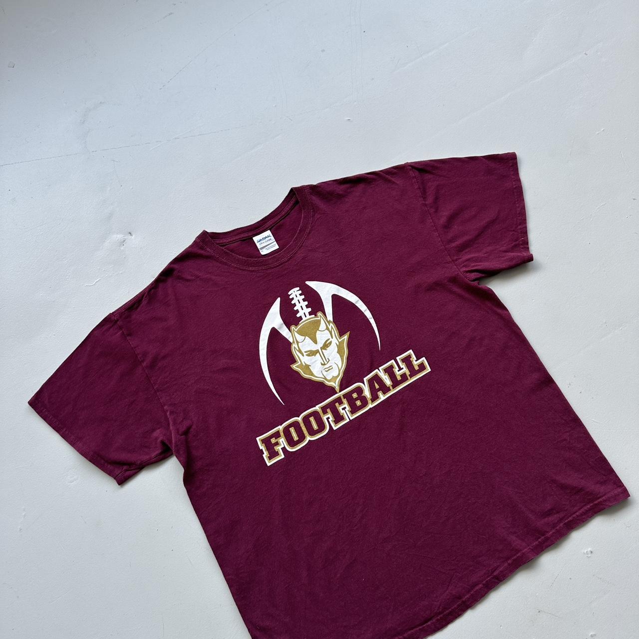 Burgundy Red Football American Sports 00s Vintage T-shirt - XL