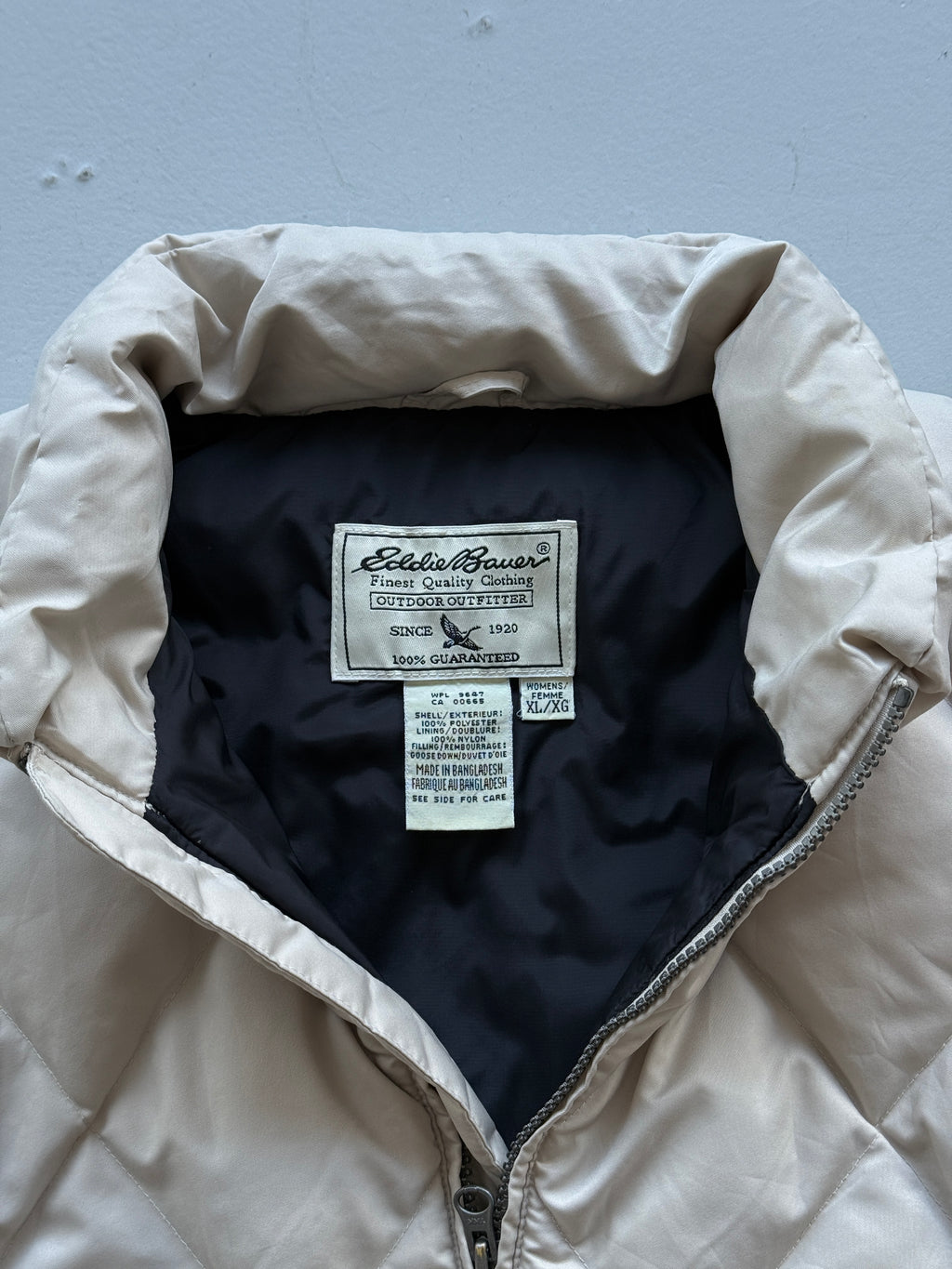 Cream Eddie Bauer 90's Vintage Quilted Body Warmer Vest - XL