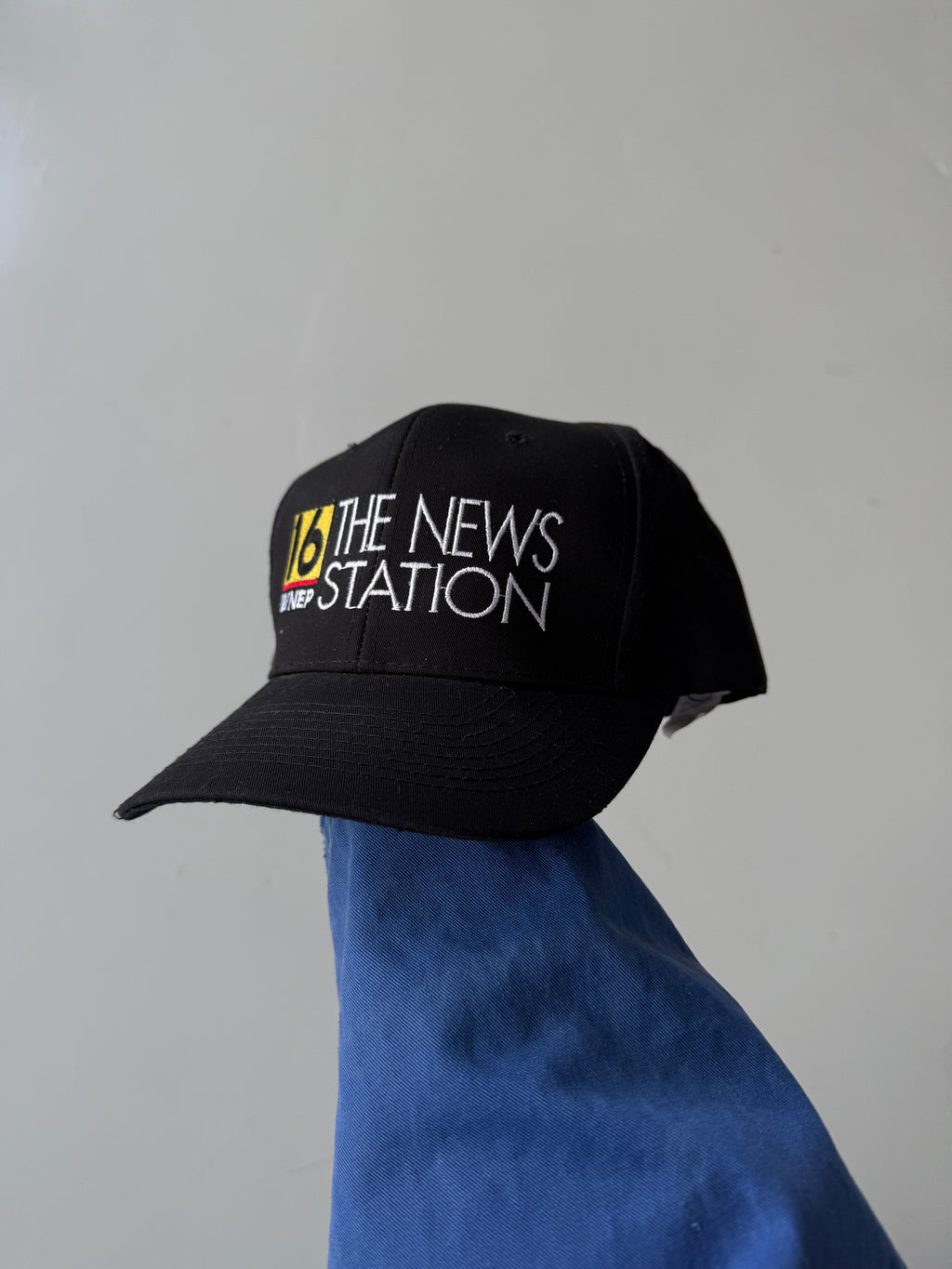 Black News Station Vintage Cotton SnapBack Trucker Cap