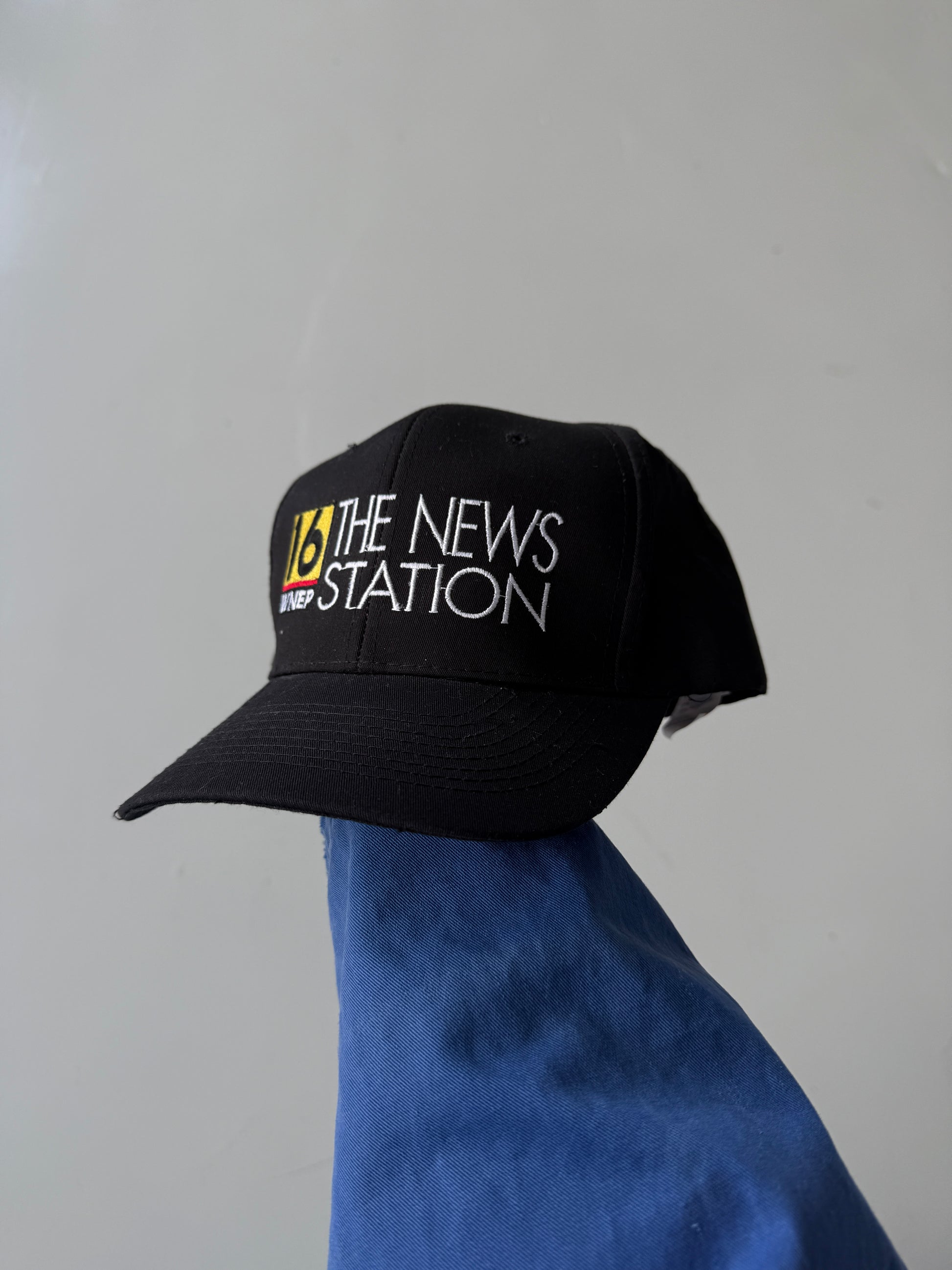 Black News Station Vintage Cotton SnapBack Trucker Cap