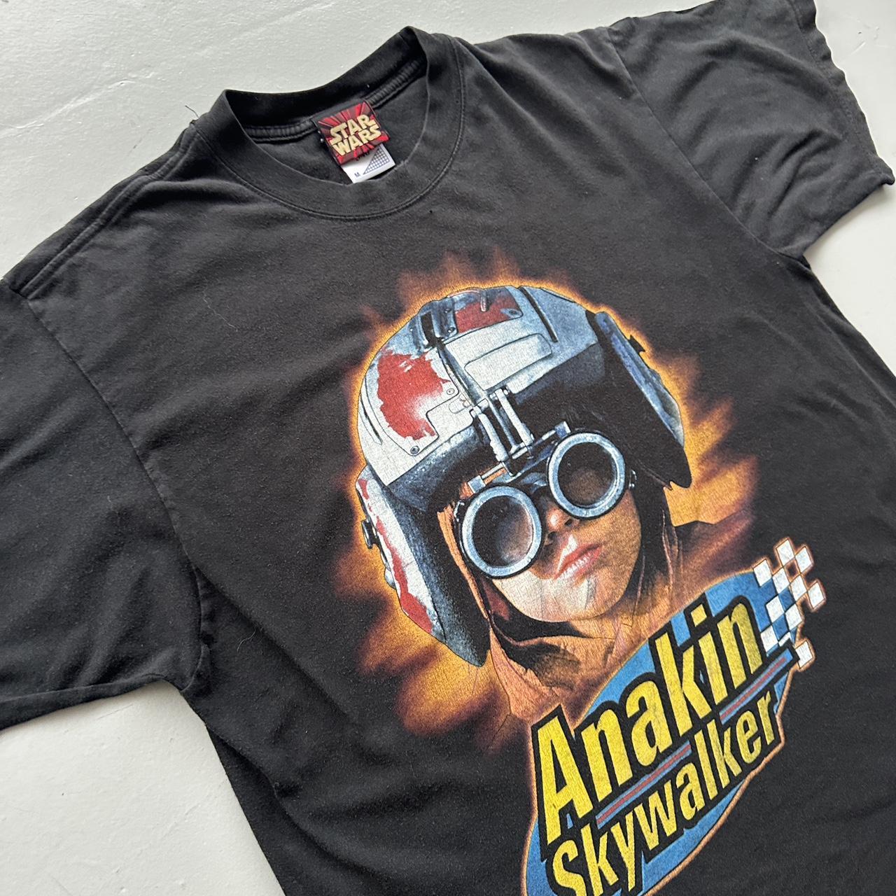 Black Star Wars Anakin Skywalker Pod Racer 1999 Vintage Graphic T-Shirt - Medium