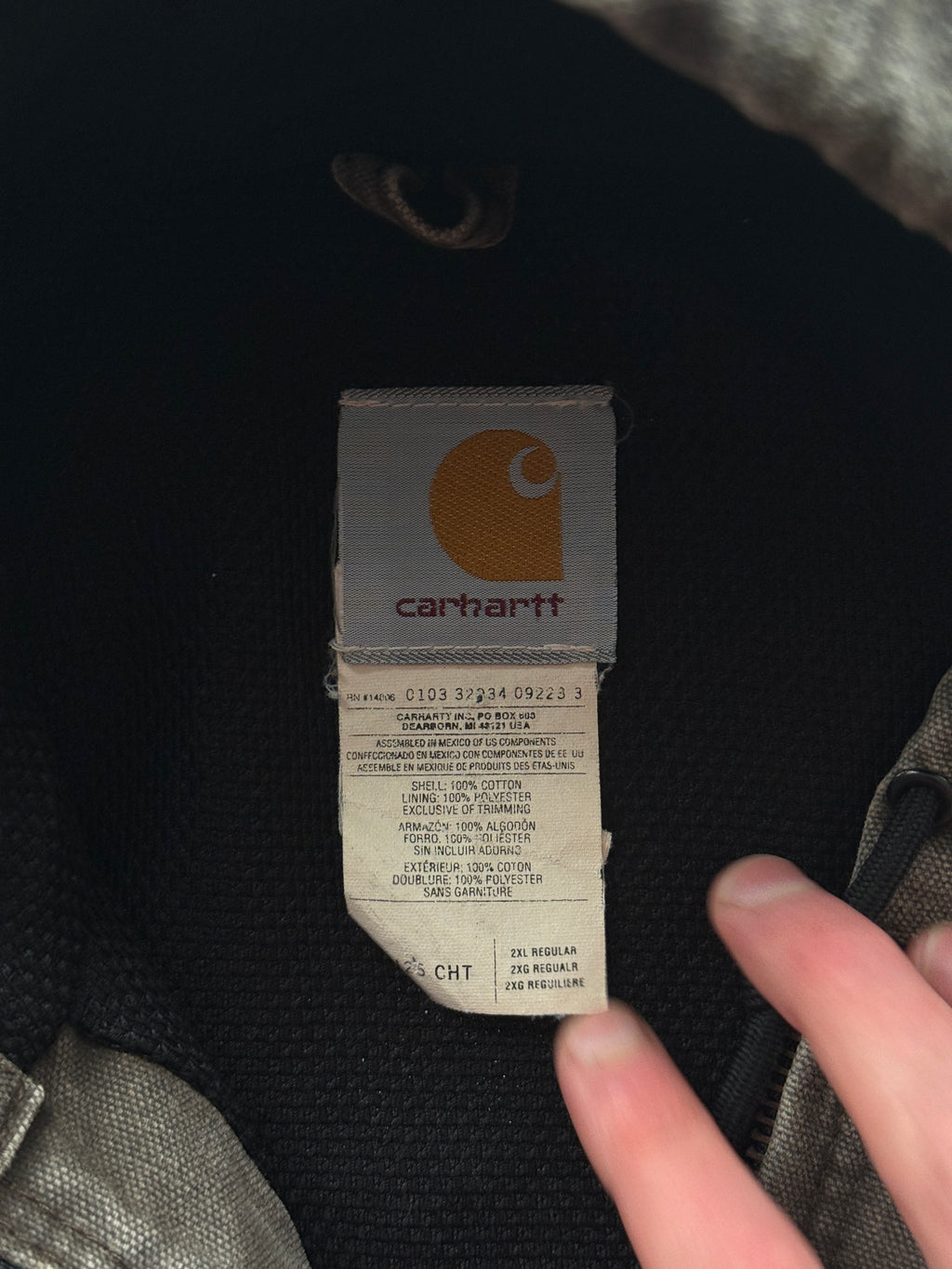 Faded Brown Carhartt 90's Vintage Canvas Active Jacket - XXL