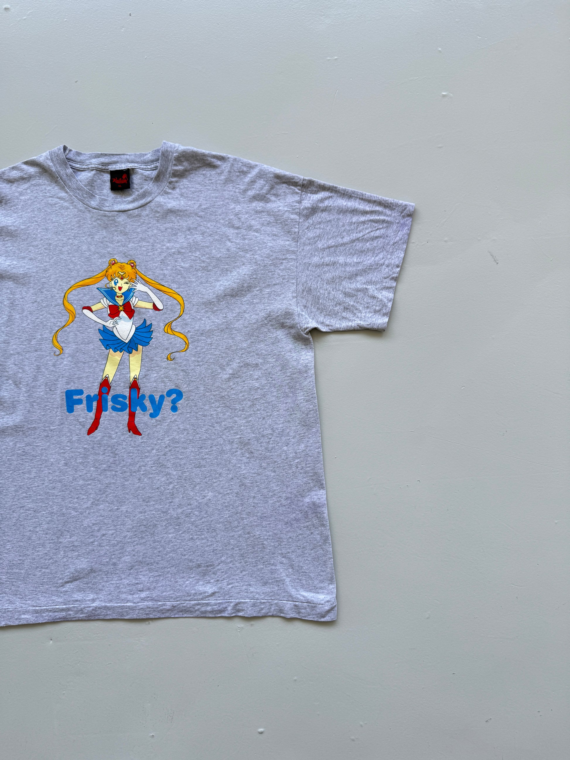 Grey Sailor Moon Frisky 90's Vintage Rare Single Stitch Graphic T-Shirt - XL