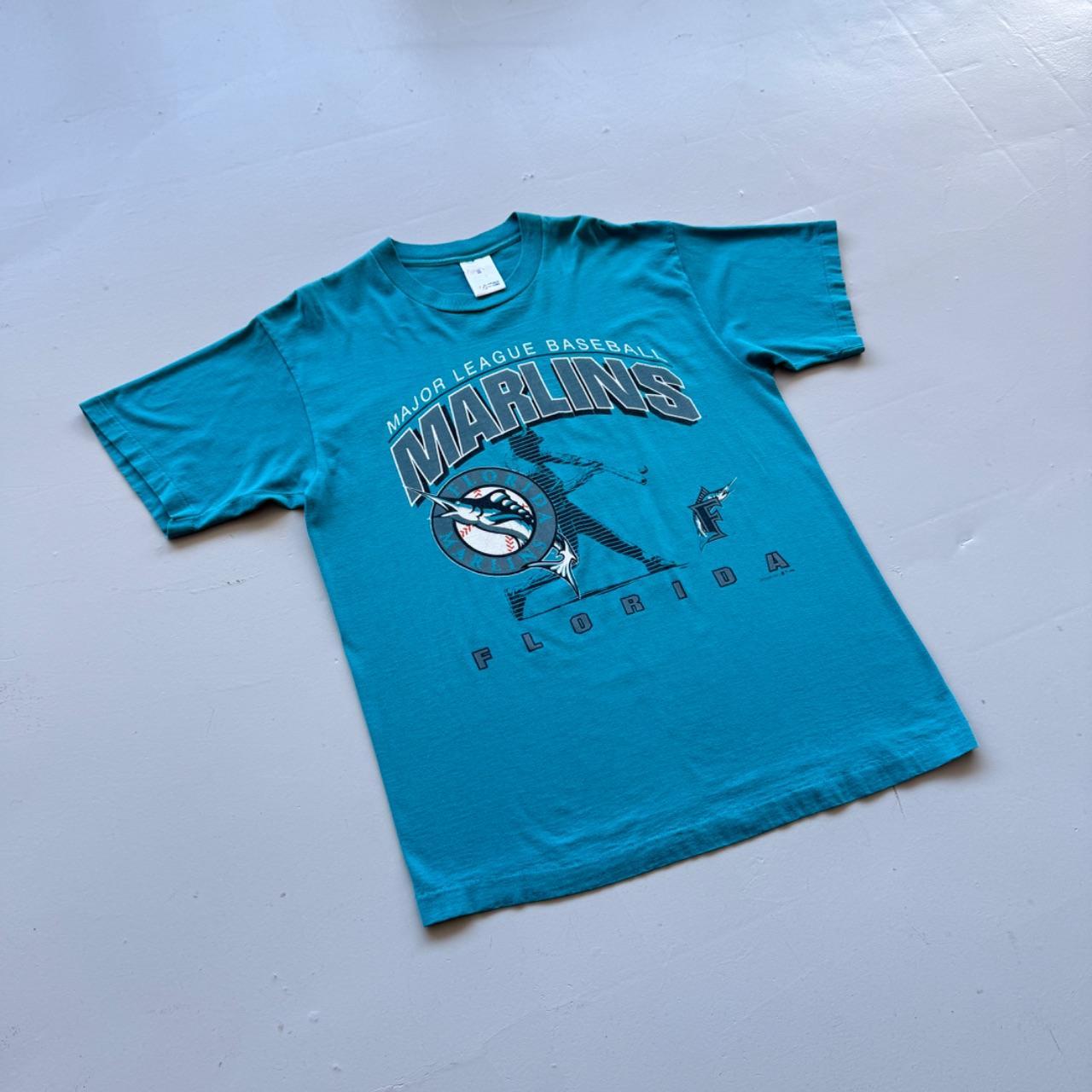 Blue Florida Marlins 90s Vintage Graphic T-shirt - XL