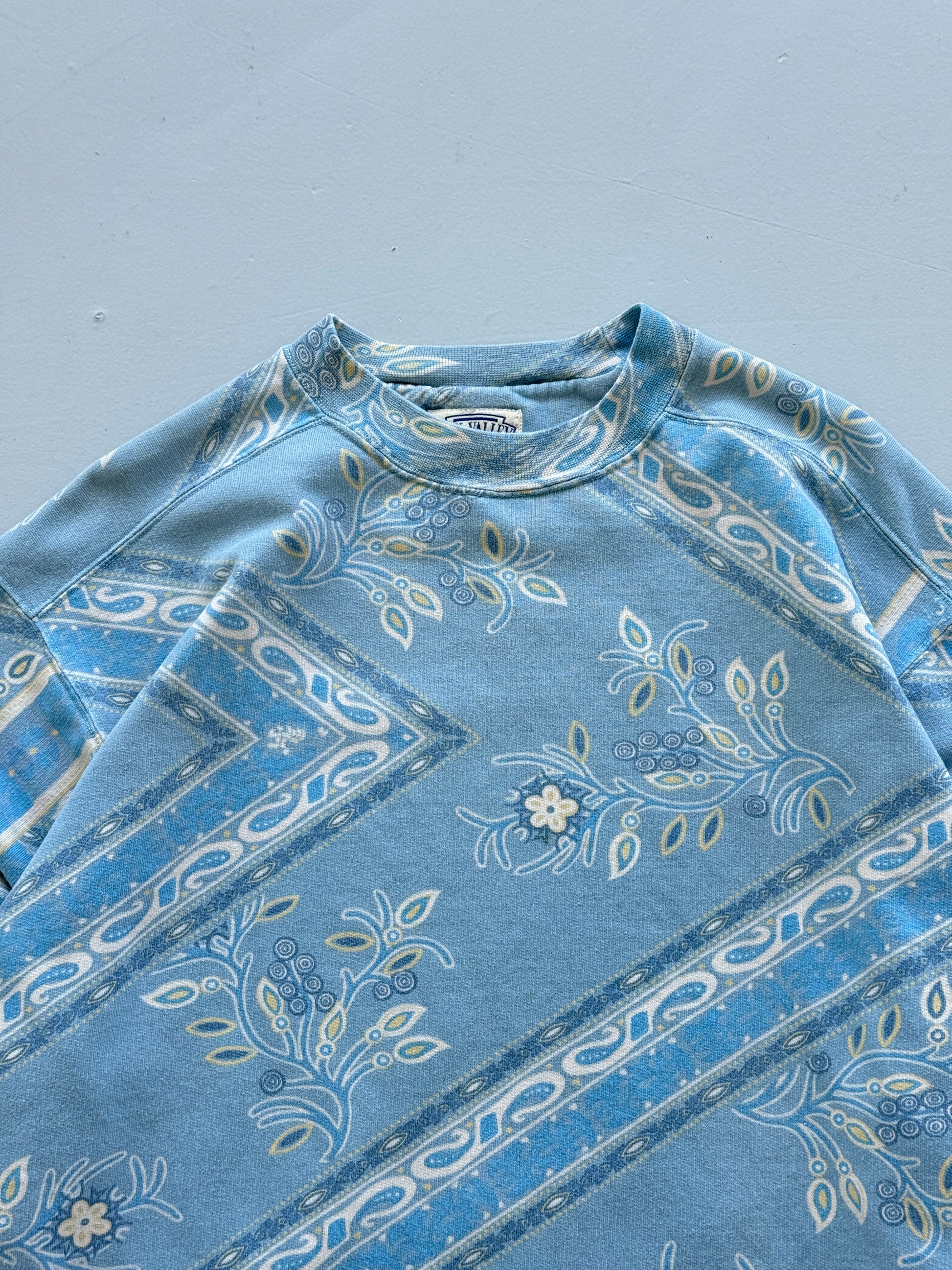 Sun Valley Paisley Print 90's Vintage Surf Sweatshirt - Large Oversized