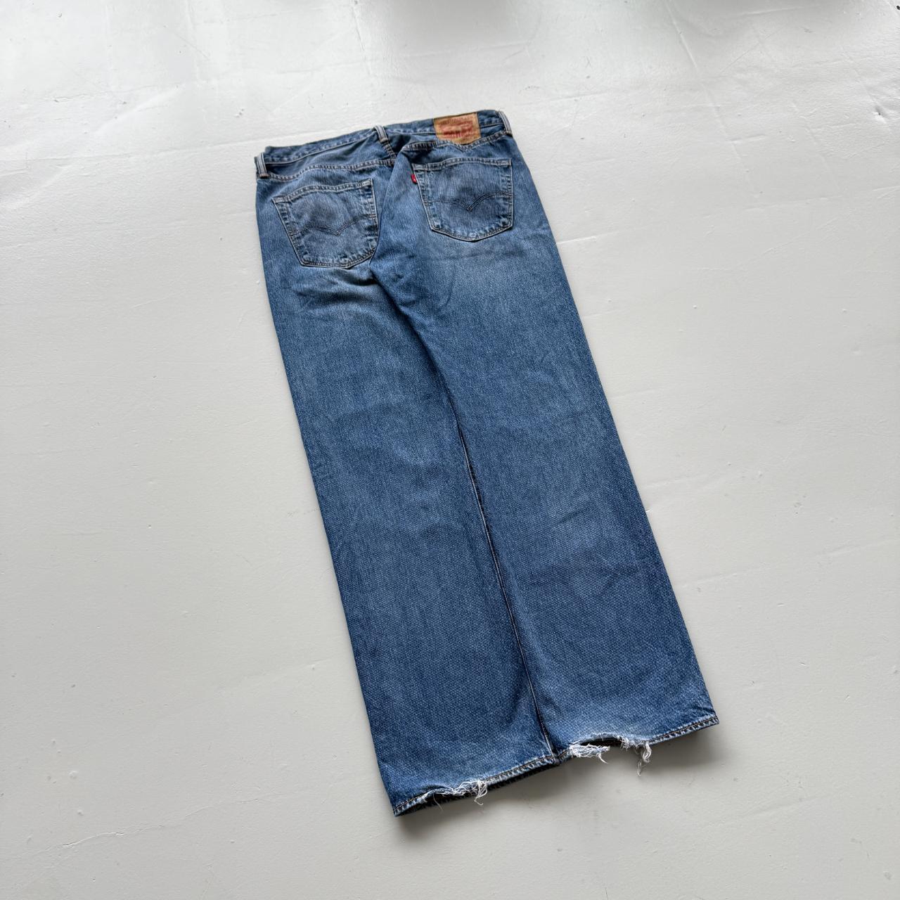 Blue Levi's 501 Denim Straight Leg 90's Vintage Jeans - 36” x 32”
