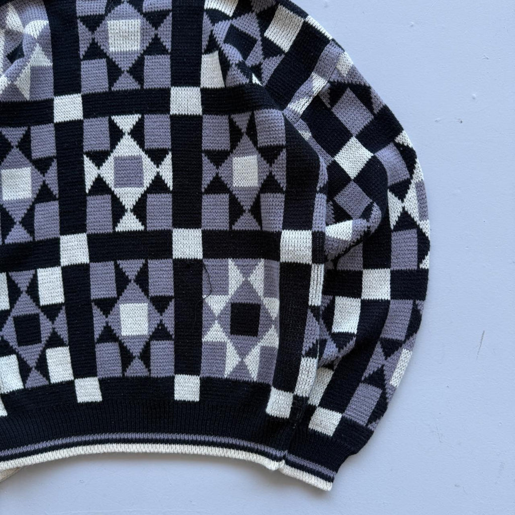 Aztec Pattern 90s Vintage Woollen Knit Jumper - Large