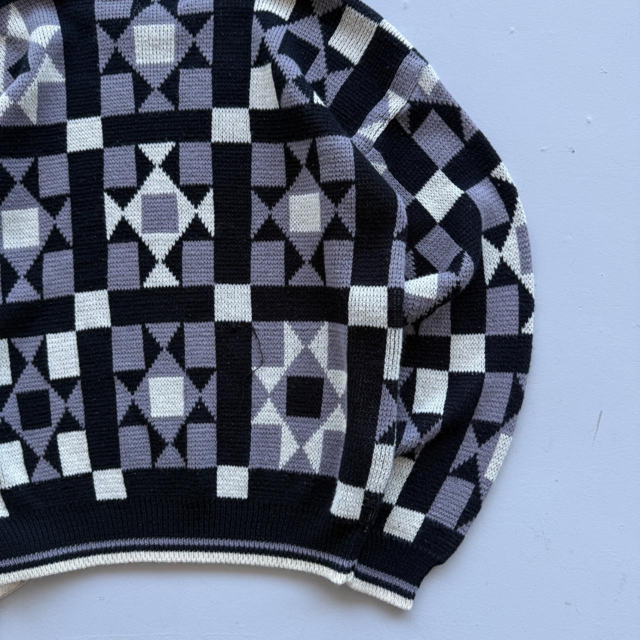 Aztec Pattern 90s Vintage Woollen Knit Jumper - Large