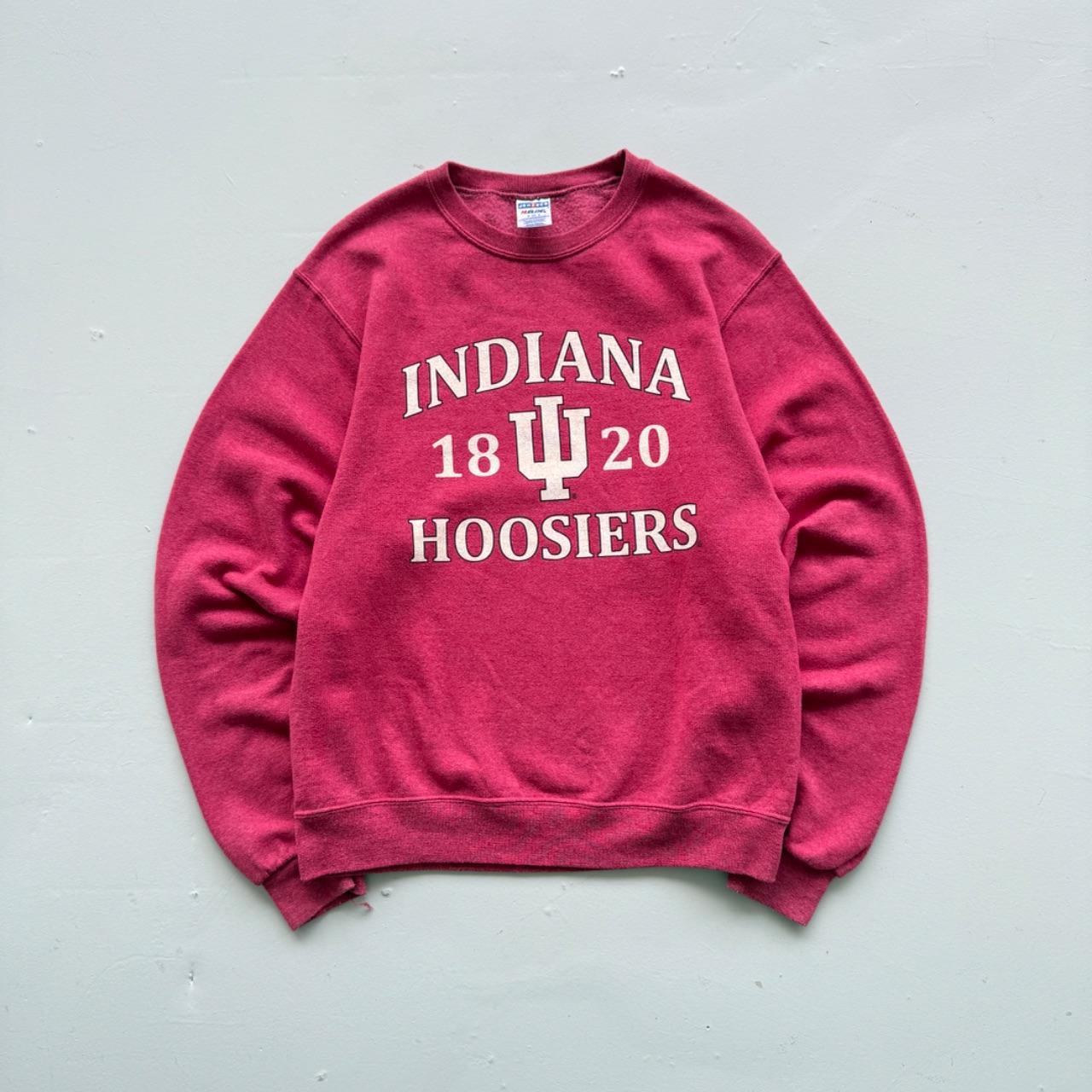 Red Pink Indiana Hoosiers 00’s Raglan Vintage Graphic Sweatshirt - Small