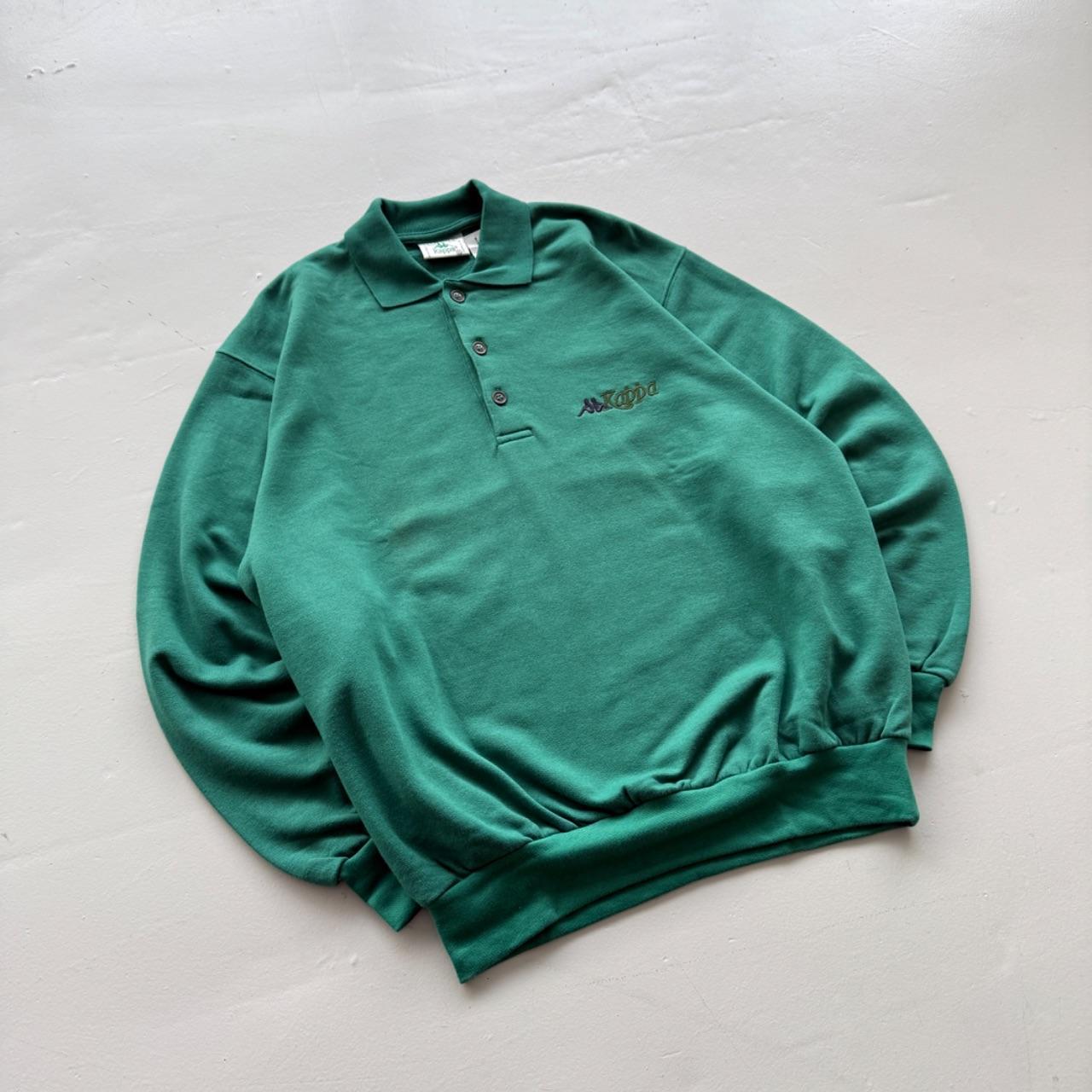 Green Kappa 90's Deadstock Polo Sweatshirt - XL