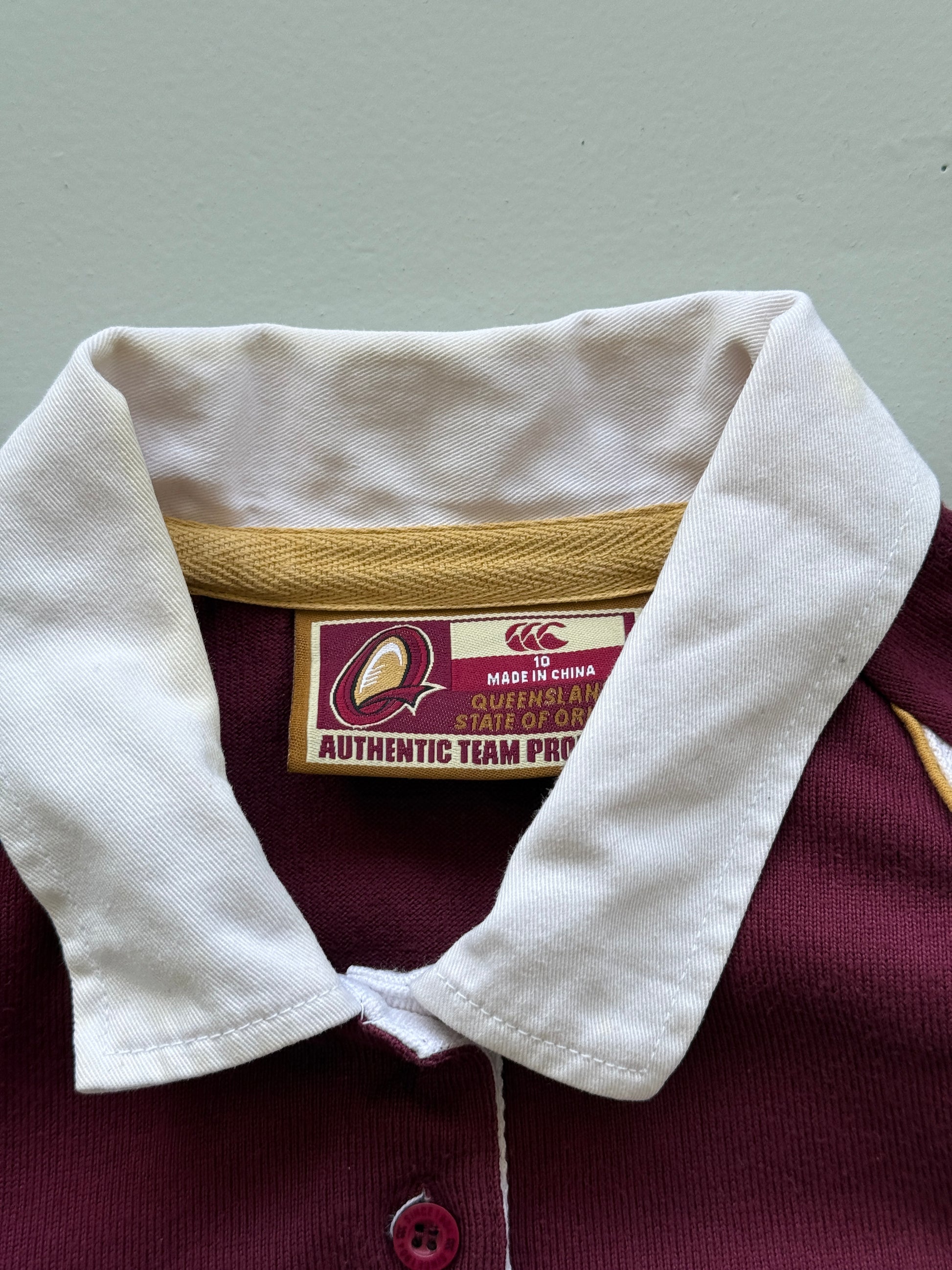 Maroon Queensland State of Origin 00's Vintage Canterbury Rugby Jersey- Kids 10