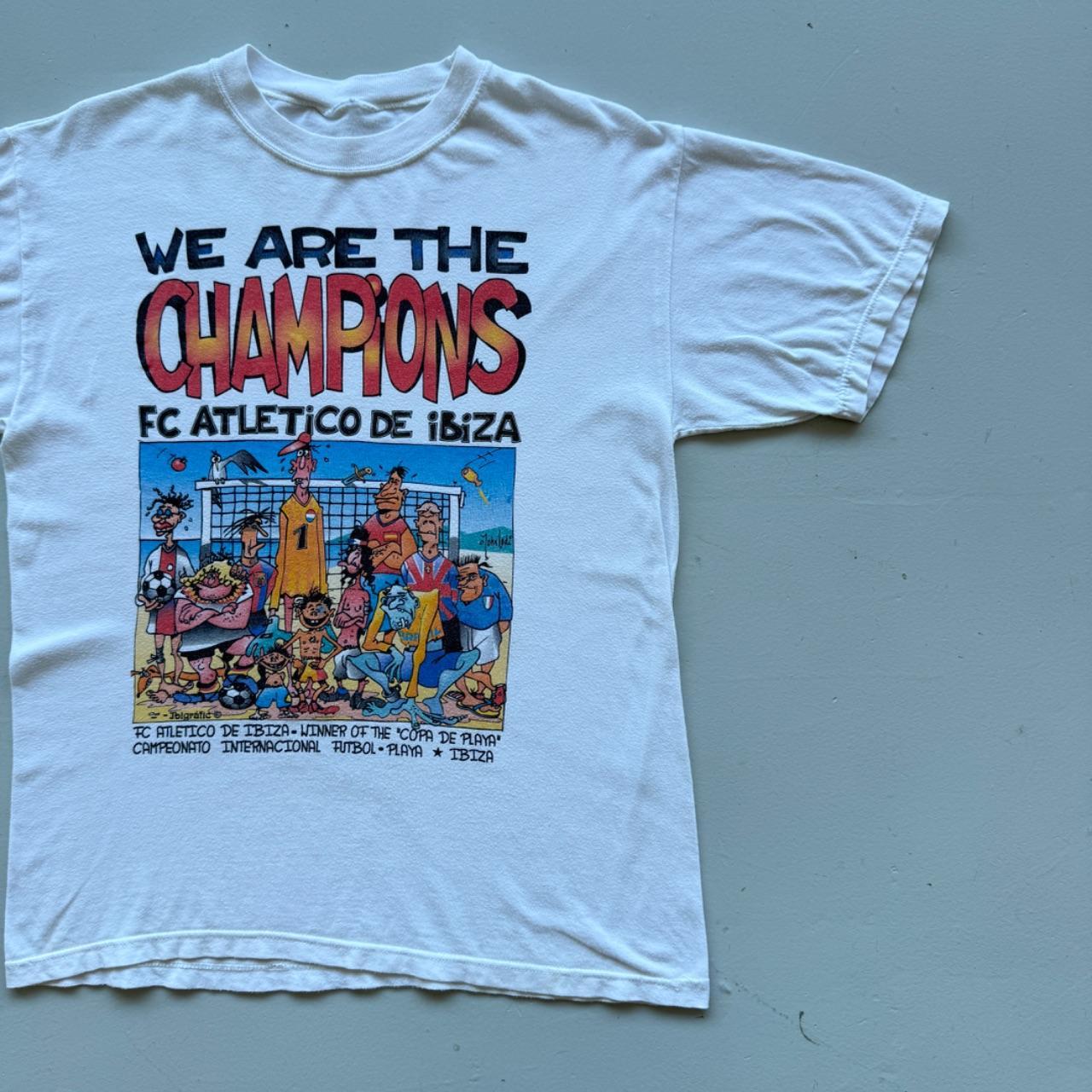 White Ibiza Football 90's Graphic Cartoon T-Shirt - Medium