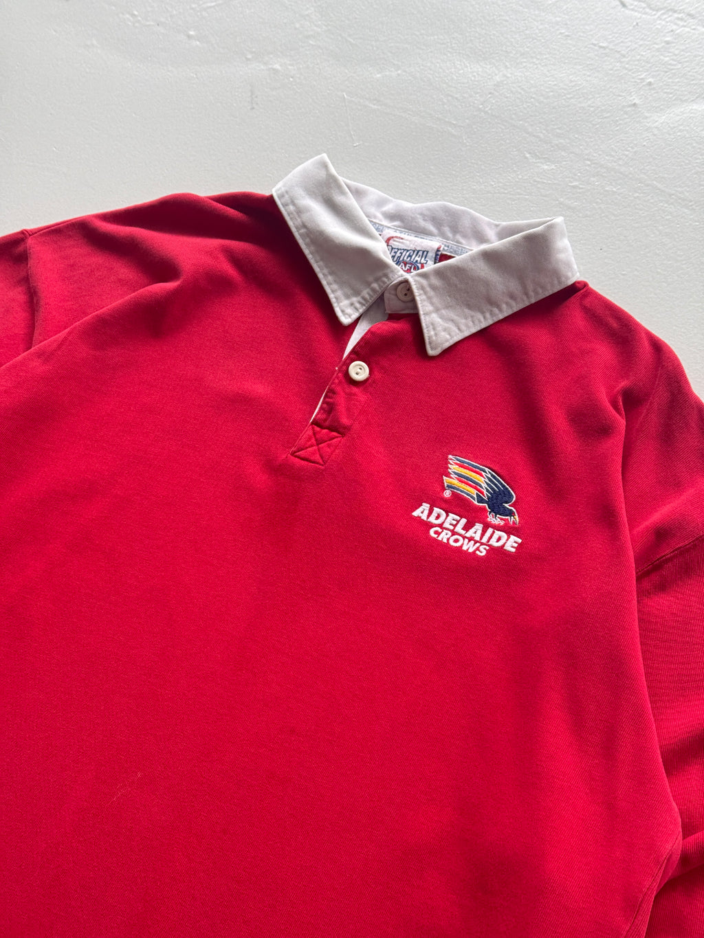 Red Adelaide Crows 90's Vintage Aussie Rules Football Rugby Jersey Polo - Large