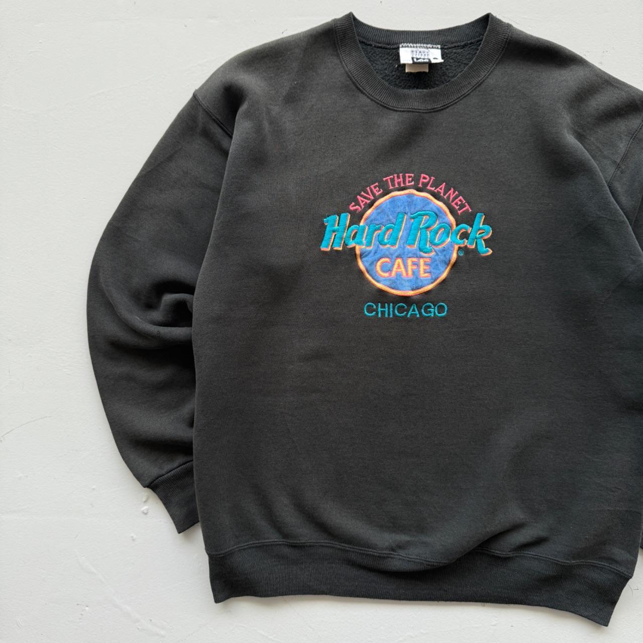 Faded Black Hard Rock Cafe 90’s Vintage Graphic Sweatshirt - Medium