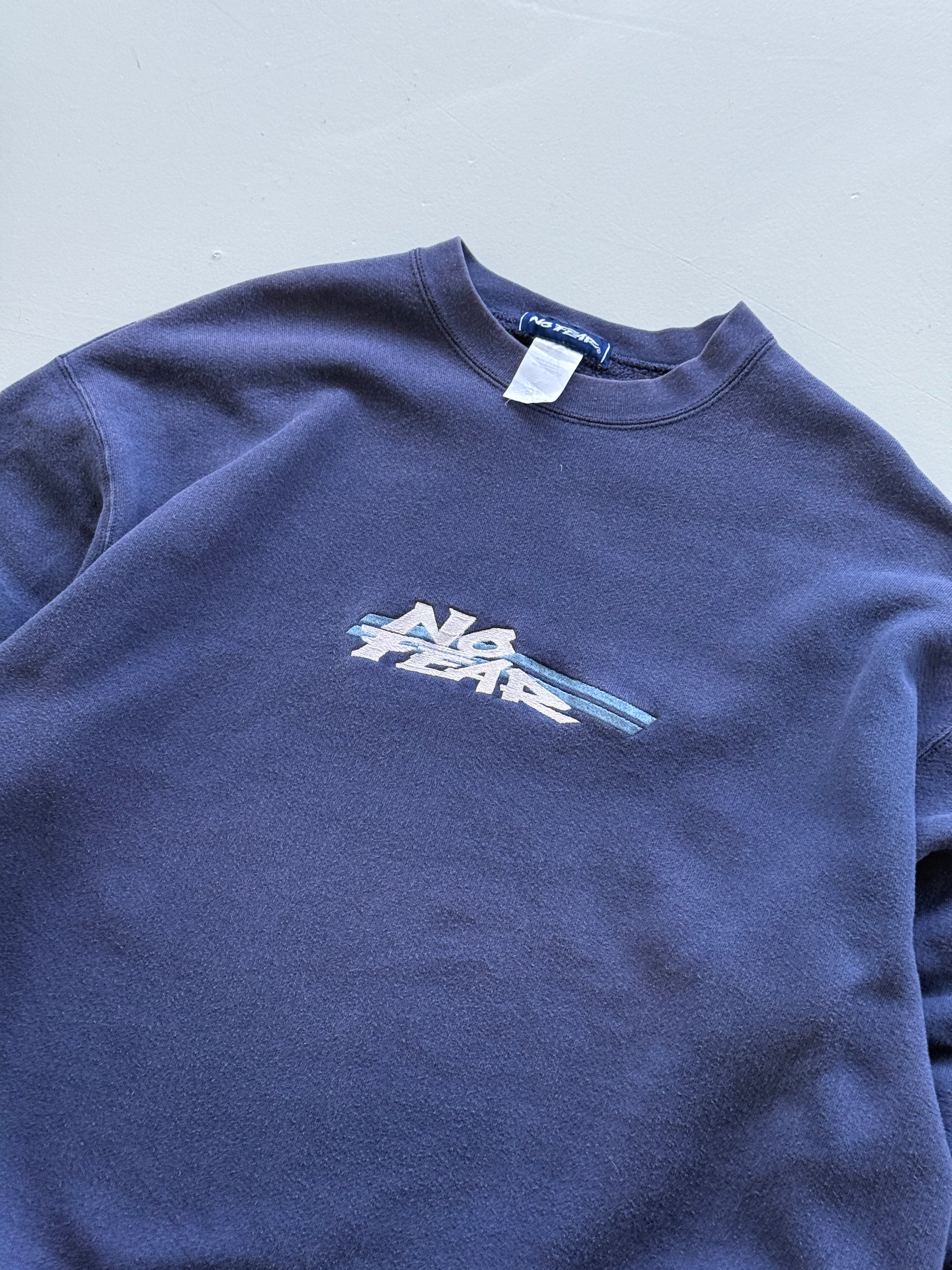No Fear Embroidered Logo 90's Vintage Sweatshirt - Large