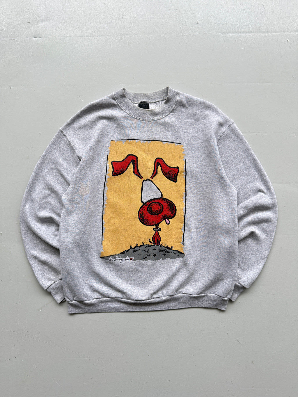 Grey Cartoon Dog 90's Vintage Graphic Sweatshirt Jumper - Large