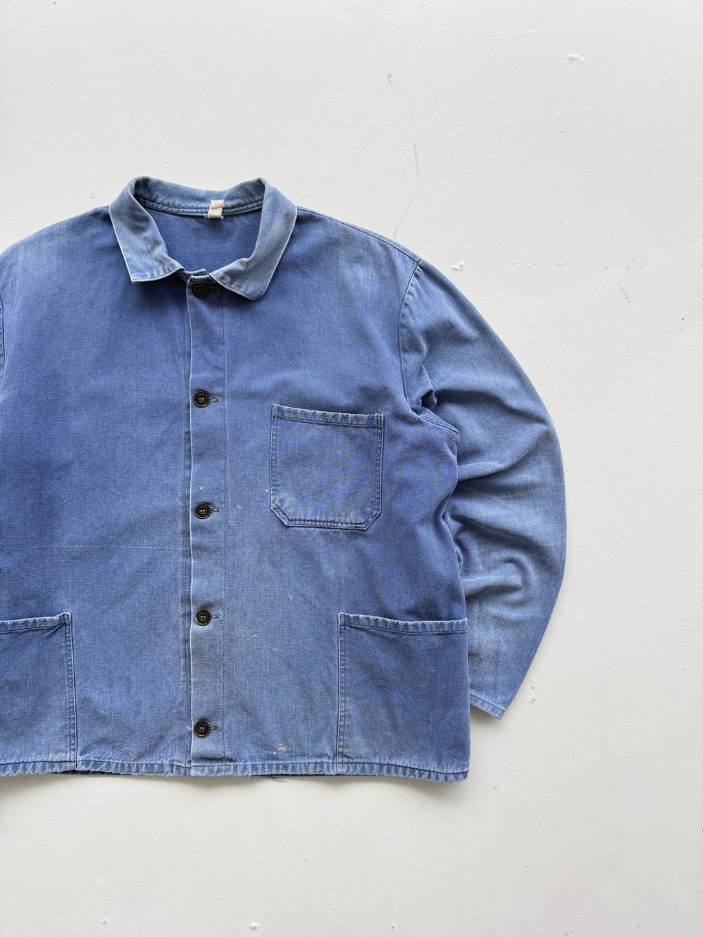 Faded Blue French 60s/70s Vintage Workwear Chore Jacket CH383 - Small