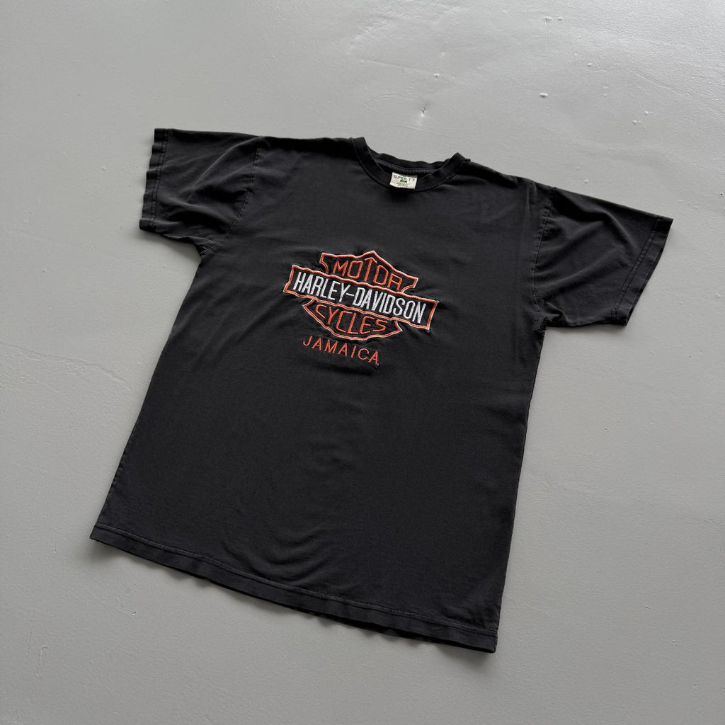 Black Harley Davidson Jamaica Vintage 00s T-shirt - Medium