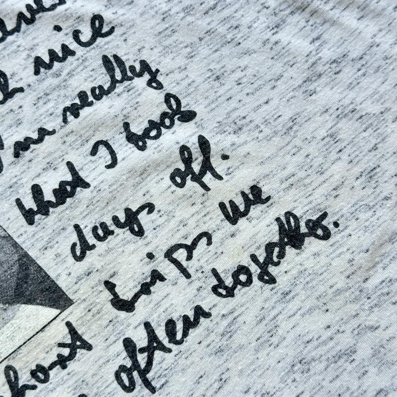 Grey Marl Romantic Poem Vintage 90's T-shirt - XL