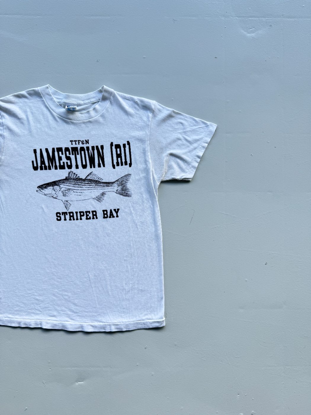 Champion Jamestown (RI) Striper Bay Vintage Graphic Single Stitch T-Shirt - Smal
