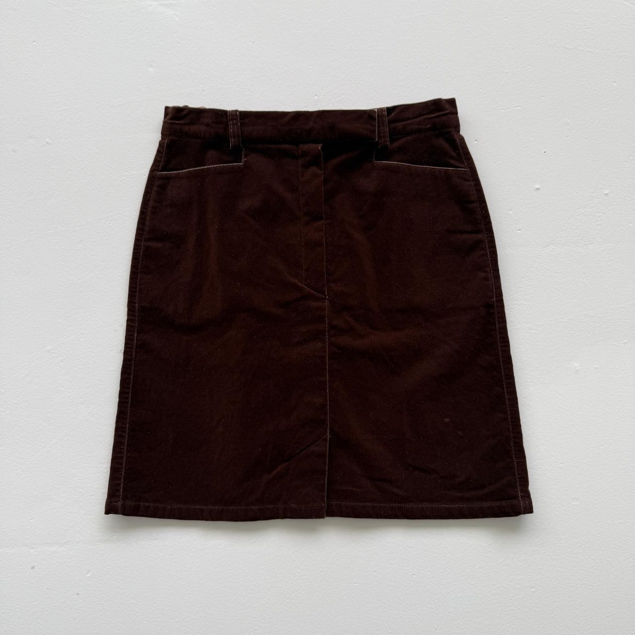 Brown Vintage Velvet Skirt - W25 L18 Size 6