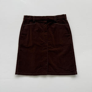 Brown Vintage Velvet Skirt - W25 L18 Size 6