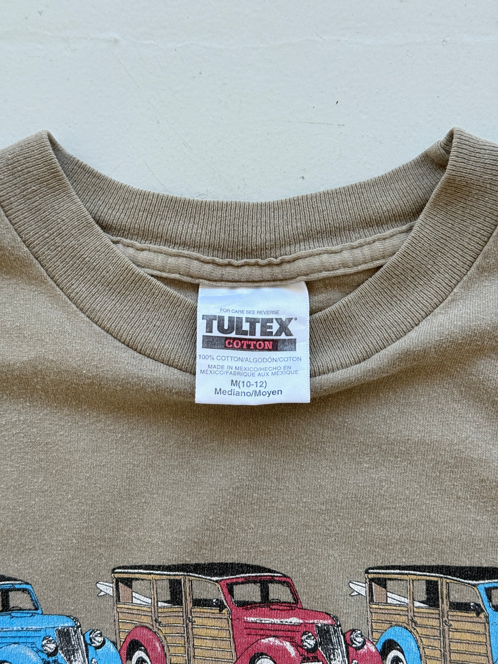 Beige California 00's Vintage Graphic Cars T-Shirt - Medium